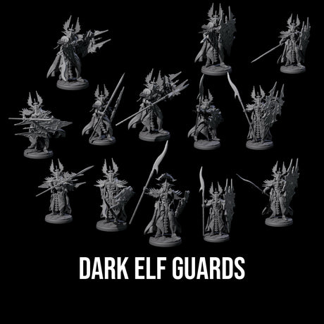 Steadfast Dark Elf Guard Company Miniature for Dungeons and Dragons, Pathfinder or other TTRPGs