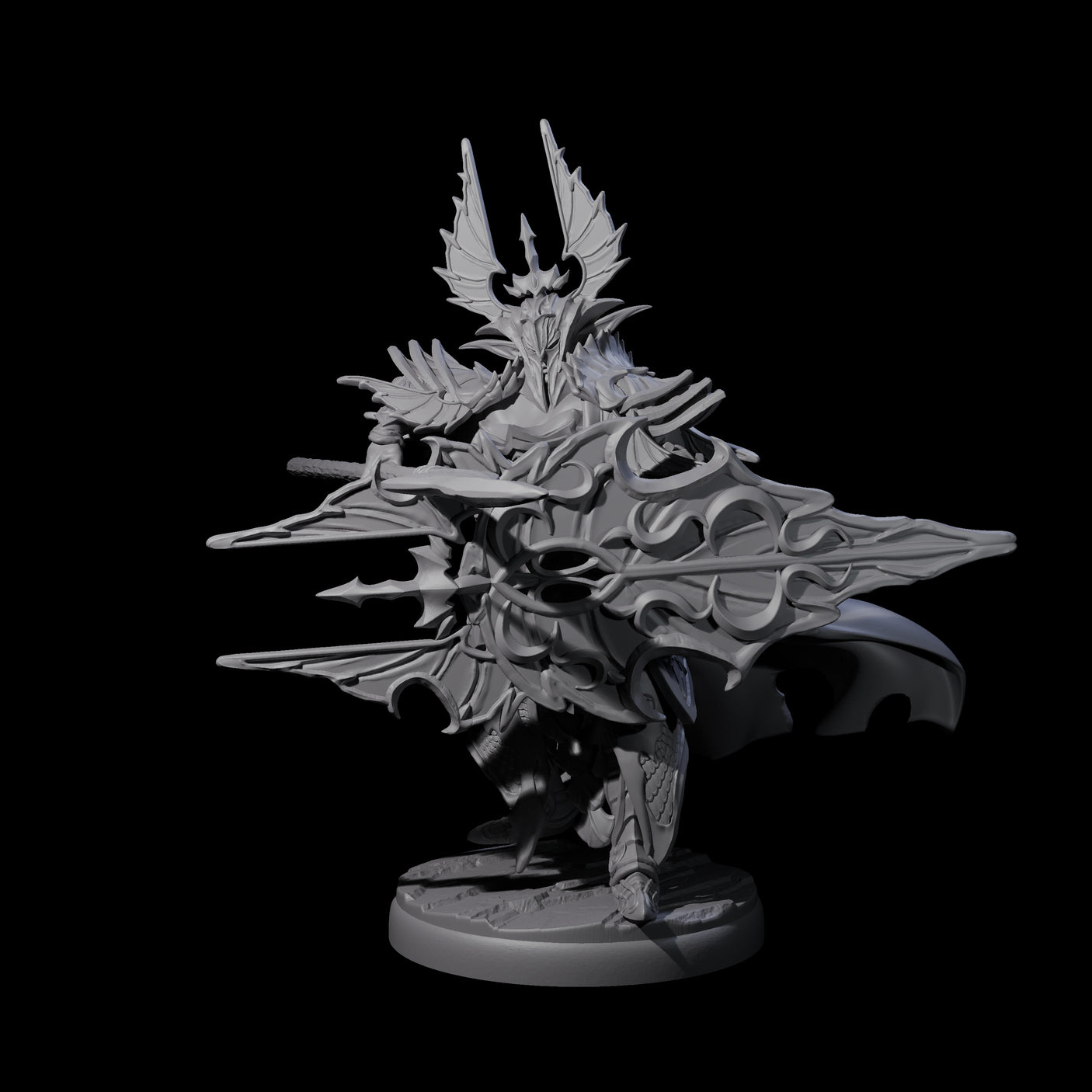 Steadfast Dark Elf Guard D Miniature for Dungeons and Dragons, Pathfinder or other TTRPGs