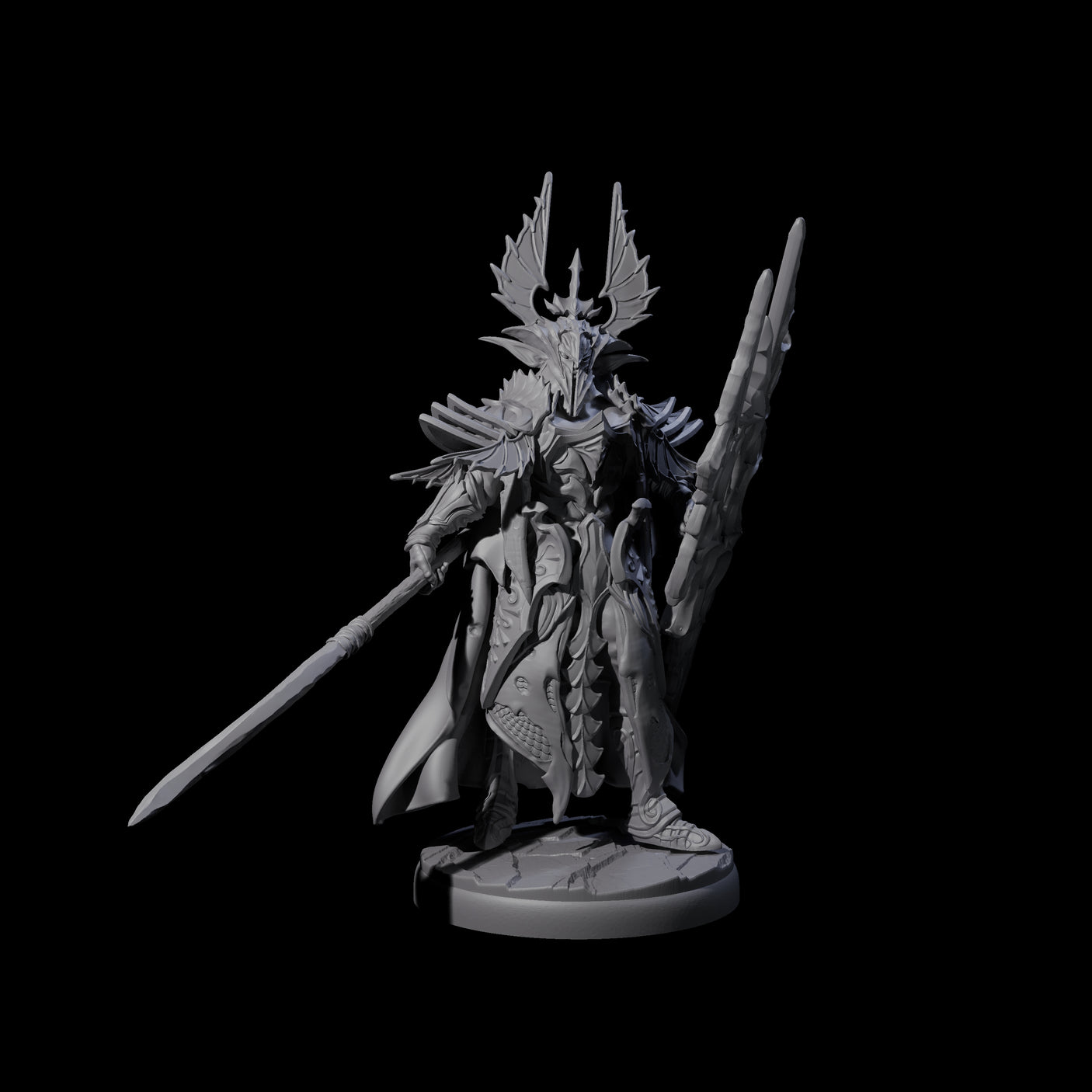 Steadfast Dark Elf Guard J Miniature for Dungeons and Dragons, Pathfinder or other TTRPGs