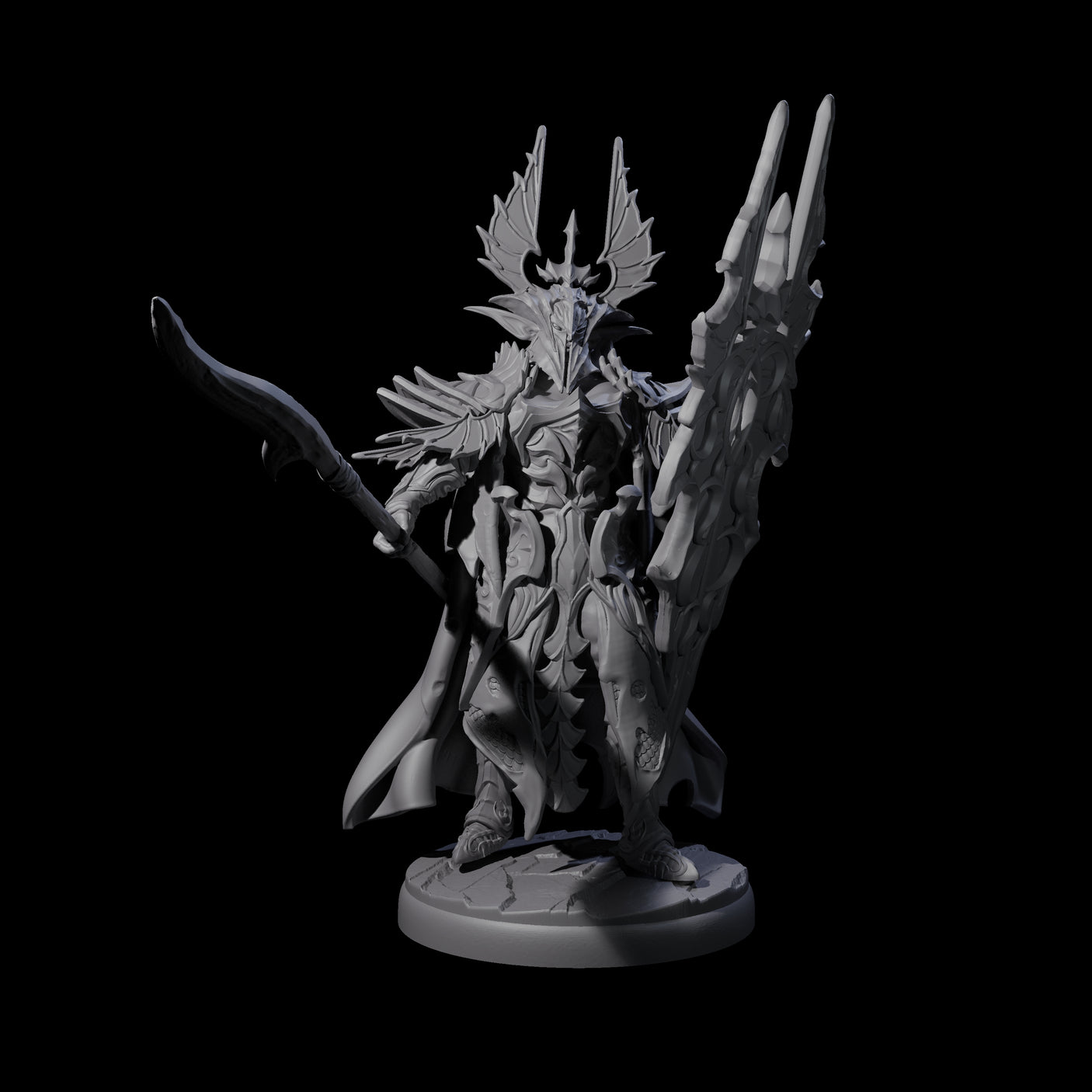 Steadfast Dark Elf Guard L Miniature for Dungeons and Dragons, Pathfinder or other TTRPGs