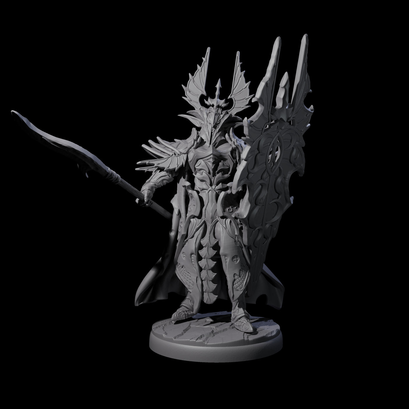 Steadfast Dark Elf Guard L Miniature for Dungeons and Dragons, Pathfinder or other TTRPGs