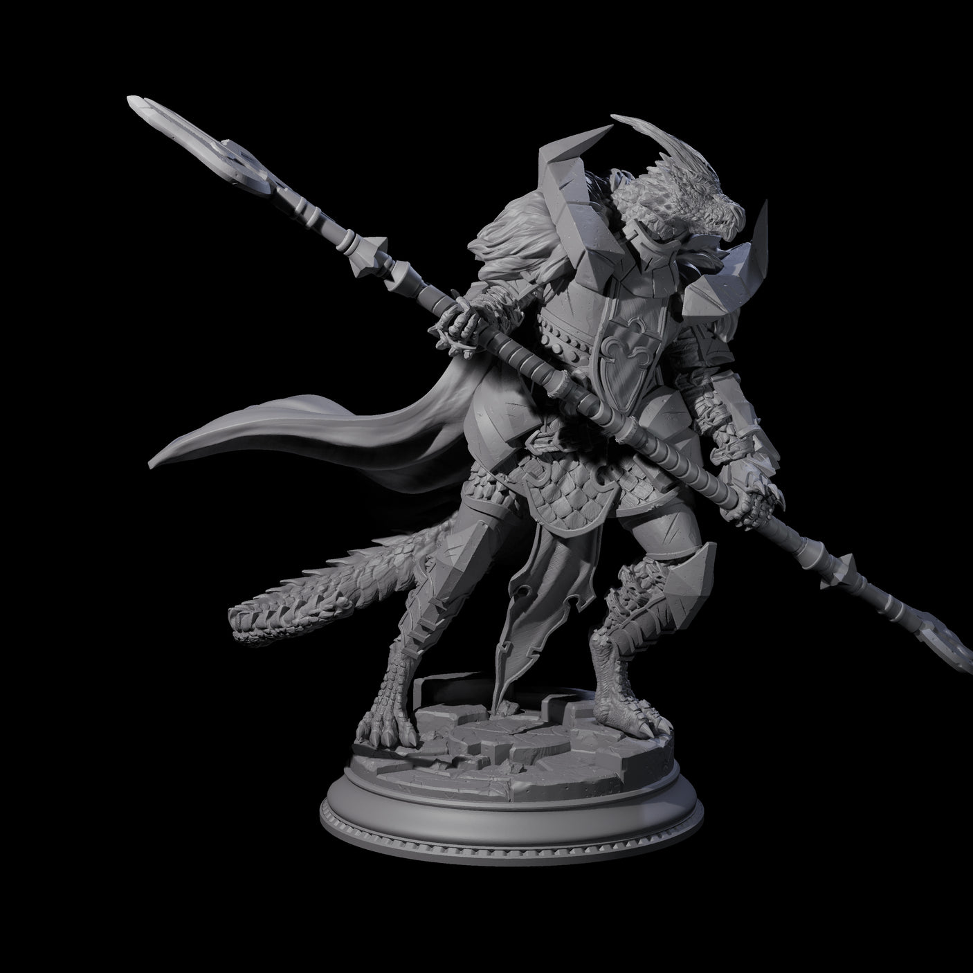 Steadfast Dragonborn General Miniature for Dungeons and Dragons, Pathfinder or other TTRPGs