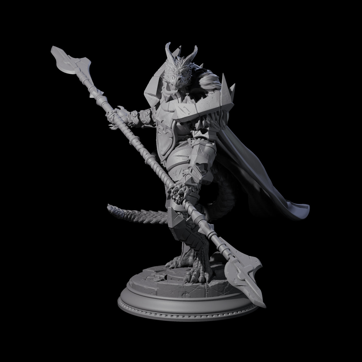 Steadfast Dragonborn General Miniature for Dungeons and Dragons, Pathfinder or other TTRPGs