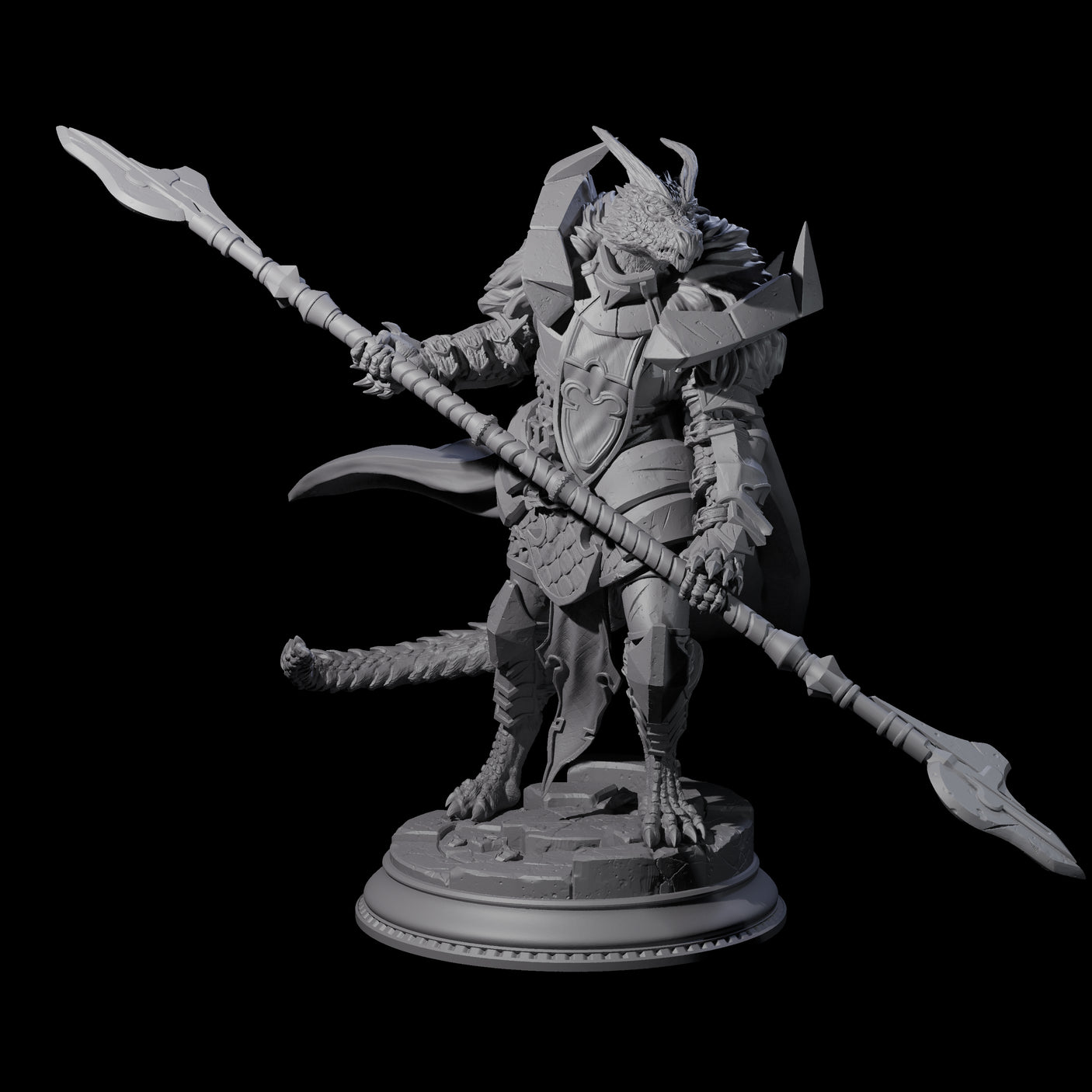 Steadfast Dragonborn General Miniature for Dungeons and Dragons, Pathfinder or other TTRPGs