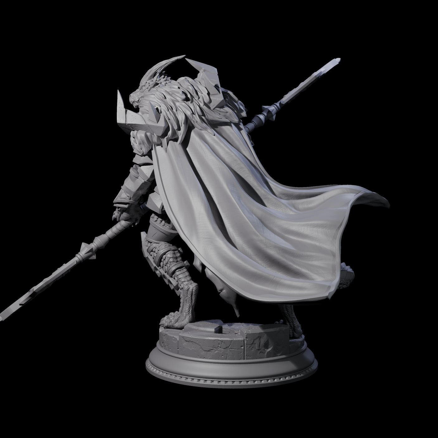 Steadfast Dragonborn General Miniature for Dungeons and Dragons, Pathfinder or other TTRPGs