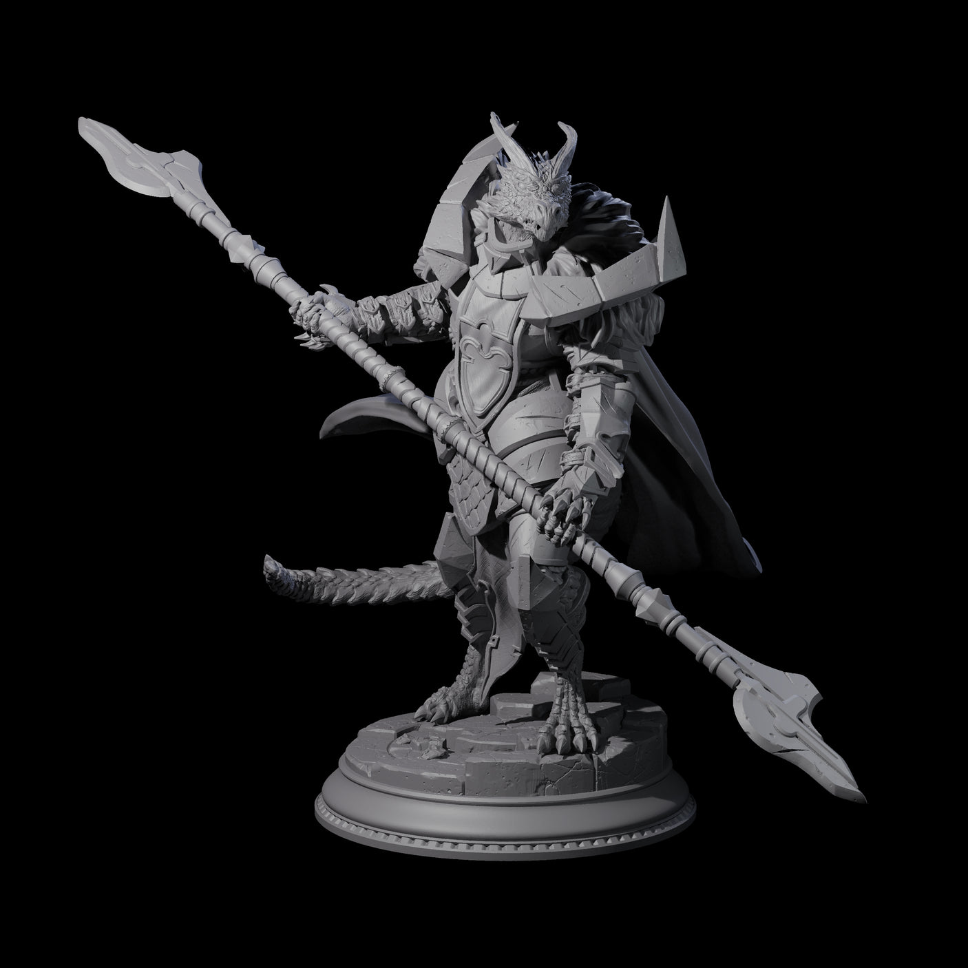 Steadfast Dragonborn General Miniature for Dungeons and Dragons, Pathfinder or other TTRPGs