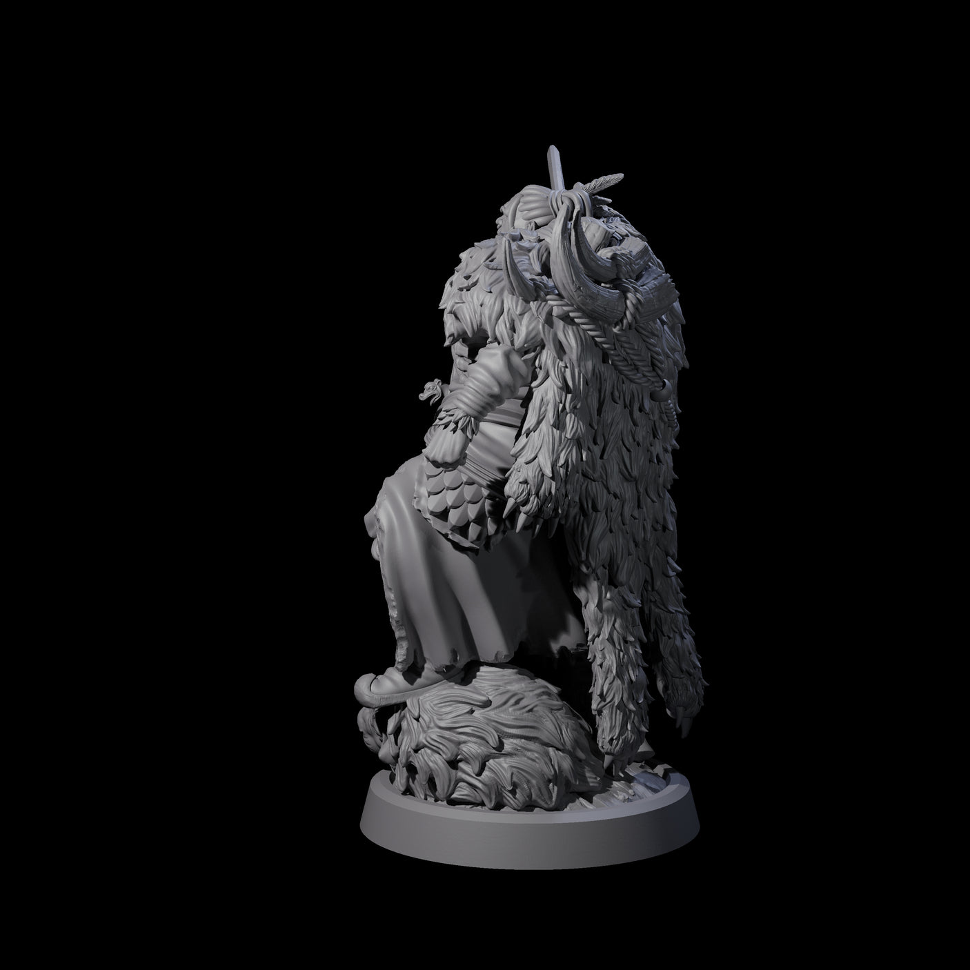 Steadfast Half Orc Hunter Miniature for Dungeons and Dragons, Pathfinder or other TTRPGs