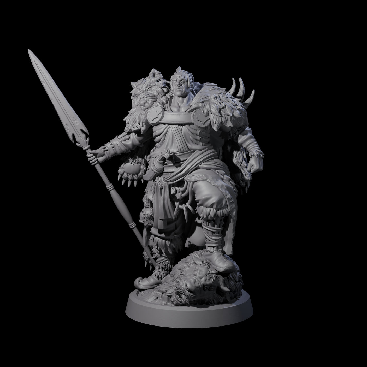Steadfast Half Orc Hunter Miniature for Dungeons and Dragons, Pathfinder or other TTRPGs