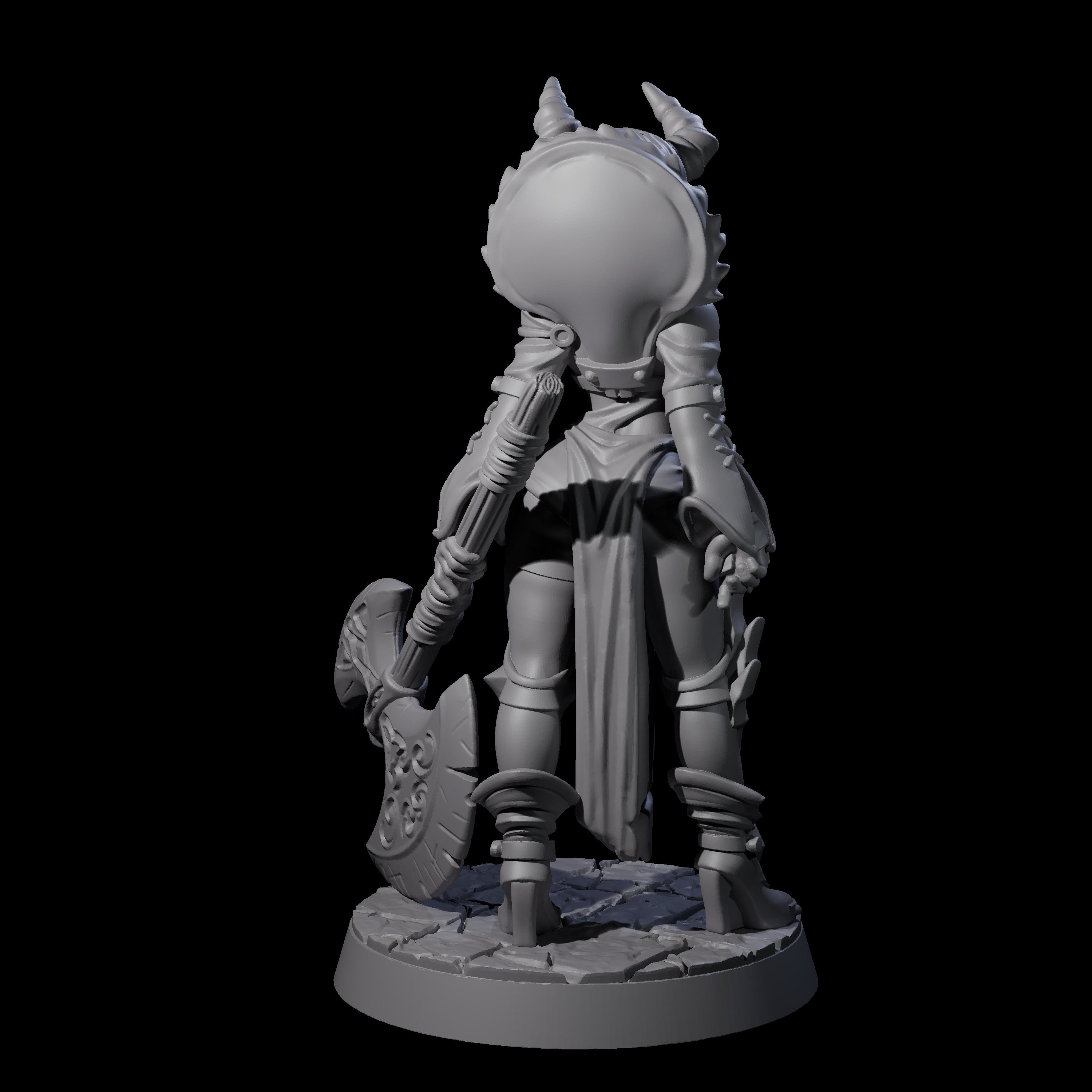 Steadfast Tiefling Fighter Miniature for Dungeons and Dragons, Pathfinder or other TTRPGs