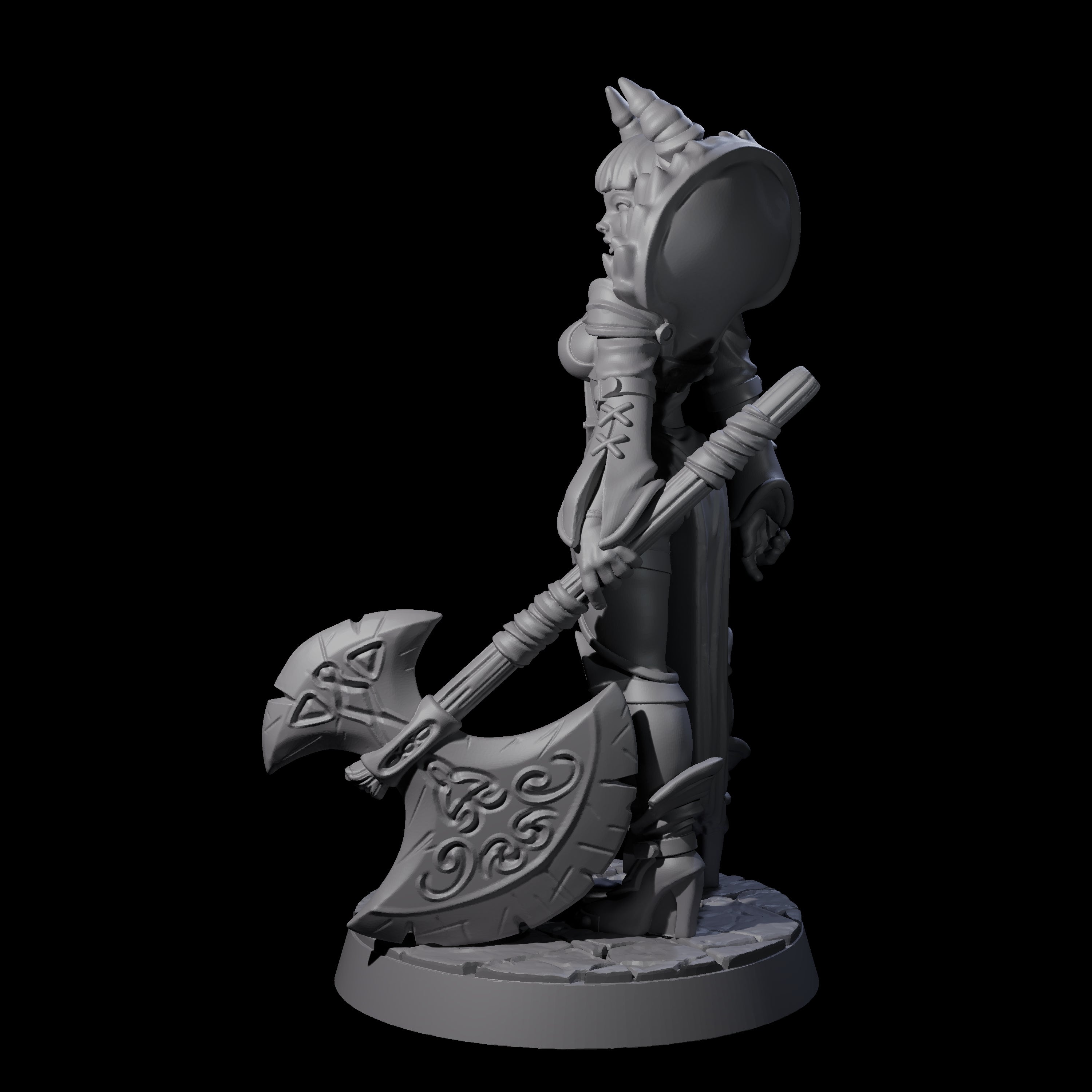 Steadfast Tiefling Fighter Miniature for Dungeons and Dragons, Pathfinder or other TTRPGs