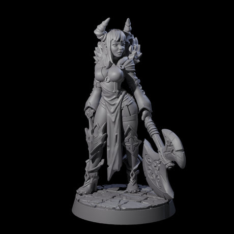 Steadfast Tiefling Fighter Miniature for Dungeons and Dragons, Pathfinder or other TTRPGs