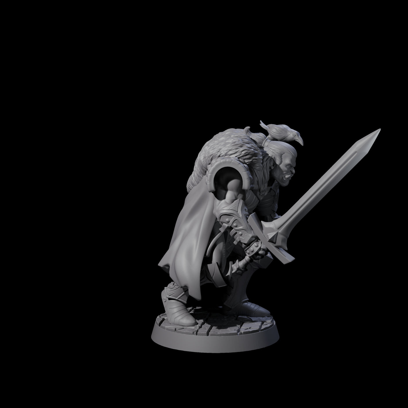 Stealthing Half Orc Fighter Miniature for Dungeons and Dragons, Pathfinder or other TTRPGs
