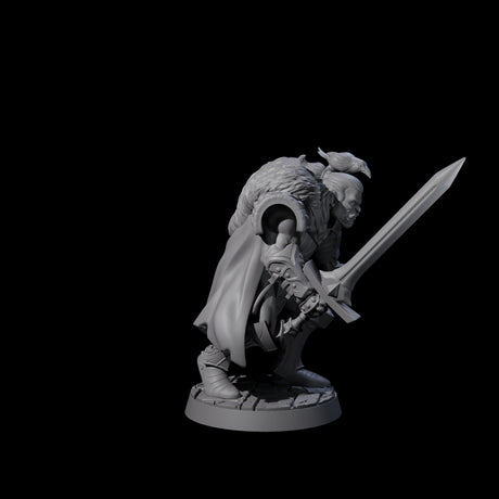 Stealthing Half Orc Fighter Miniature for Dungeons and Dragons, Pathfinder or other TTRPGs