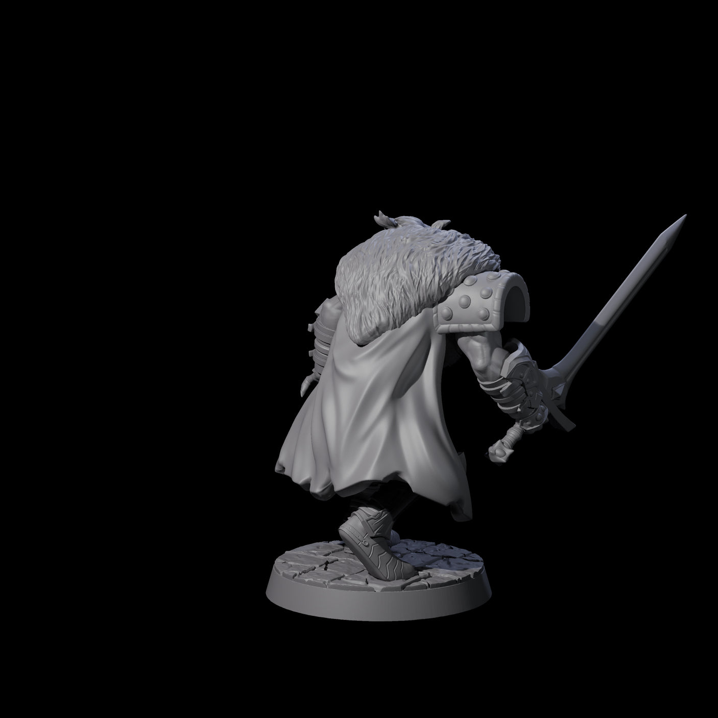 Stealthing Half Orc Fighter Miniature for Dungeons and Dragons, Pathfinder or other TTRPGs