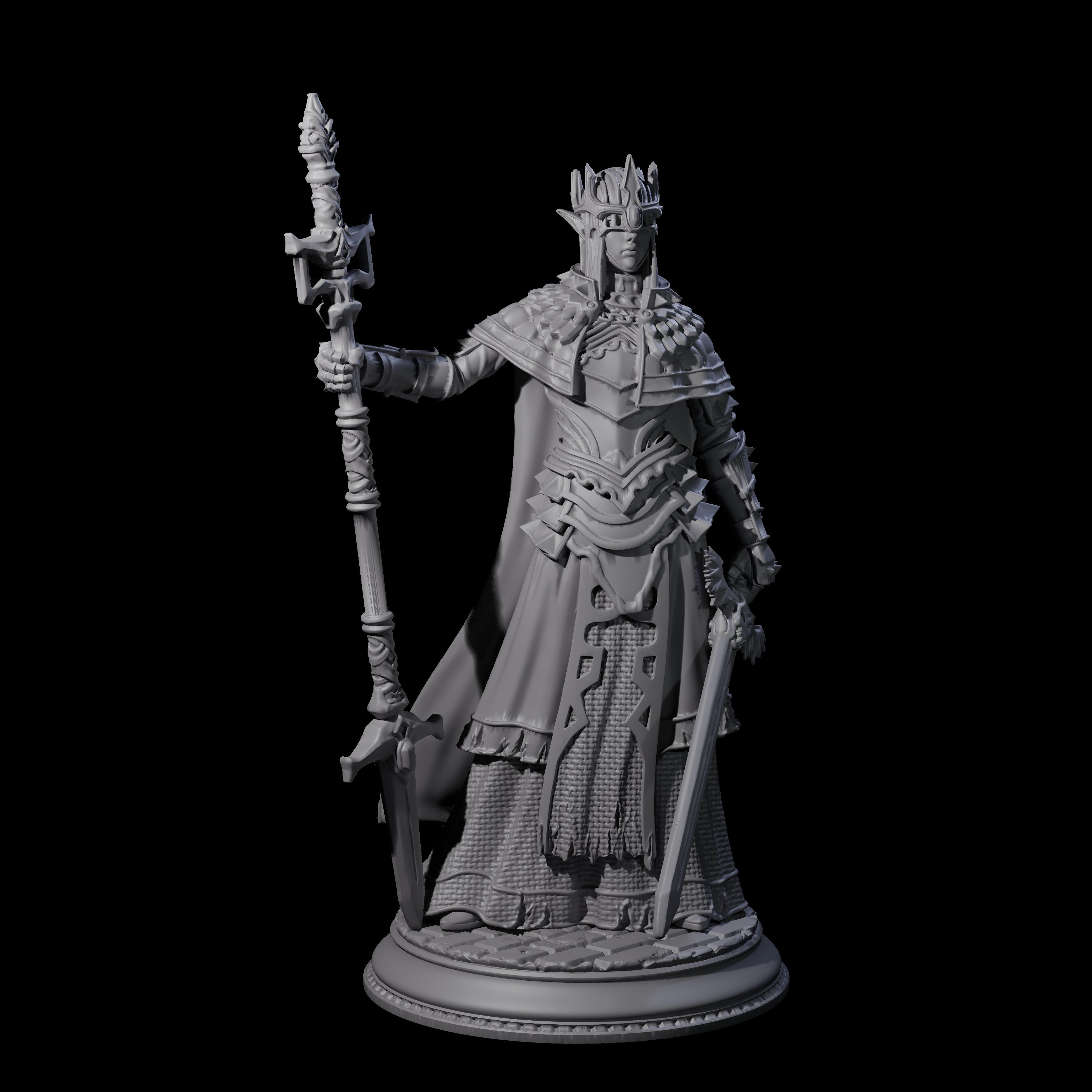 Steely Armoured Cleric Miniature for Dungeons and Dragons, Pathfinder or other TTRPGs