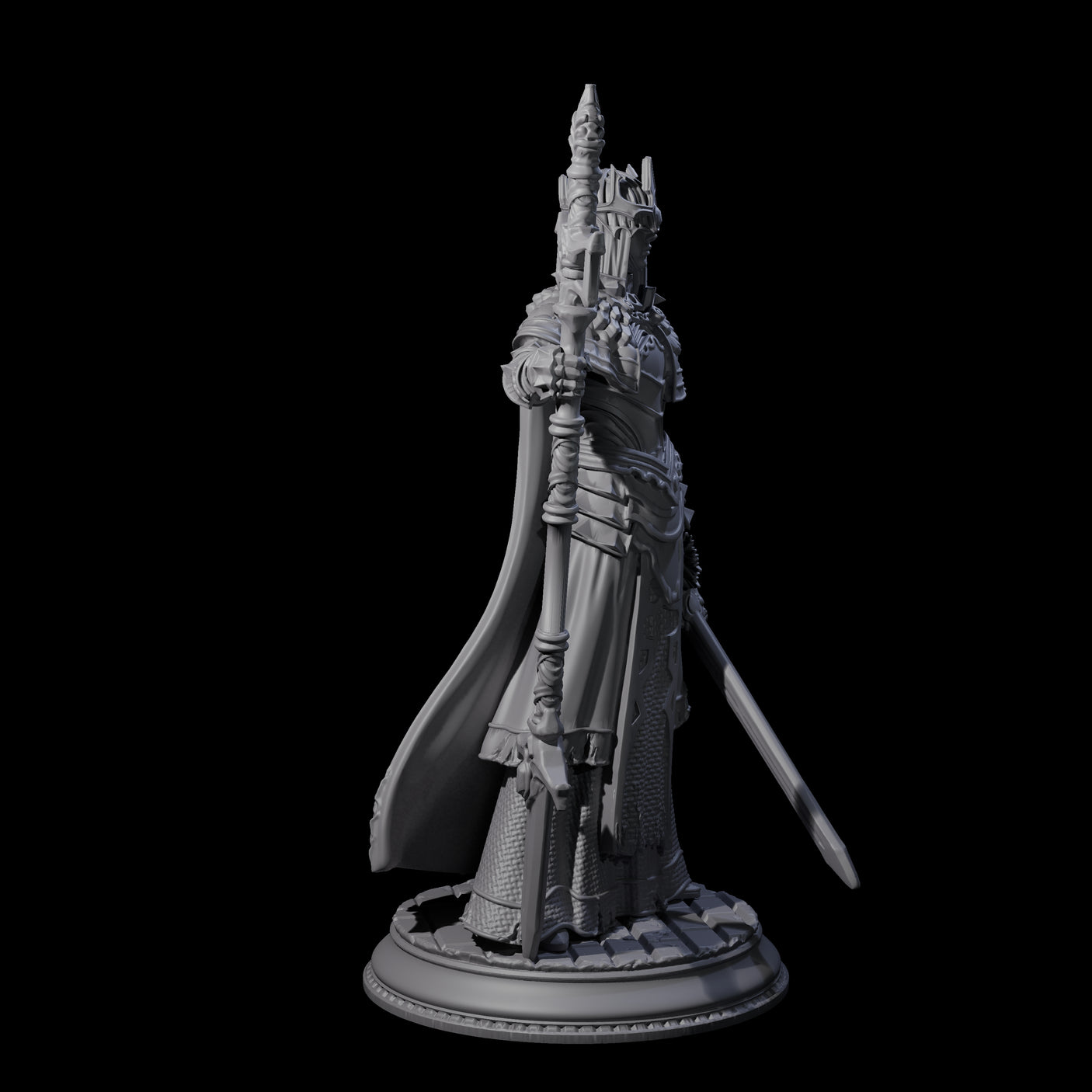 Steely Armoured Cleric Miniature for Dungeons and Dragons, Pathfinder or other TTRPGs