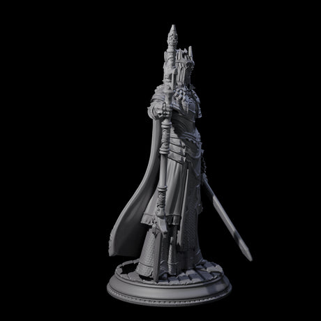 Steely Armoured Cleric Miniature for Dungeons and Dragons, Pathfinder or other TTRPGs