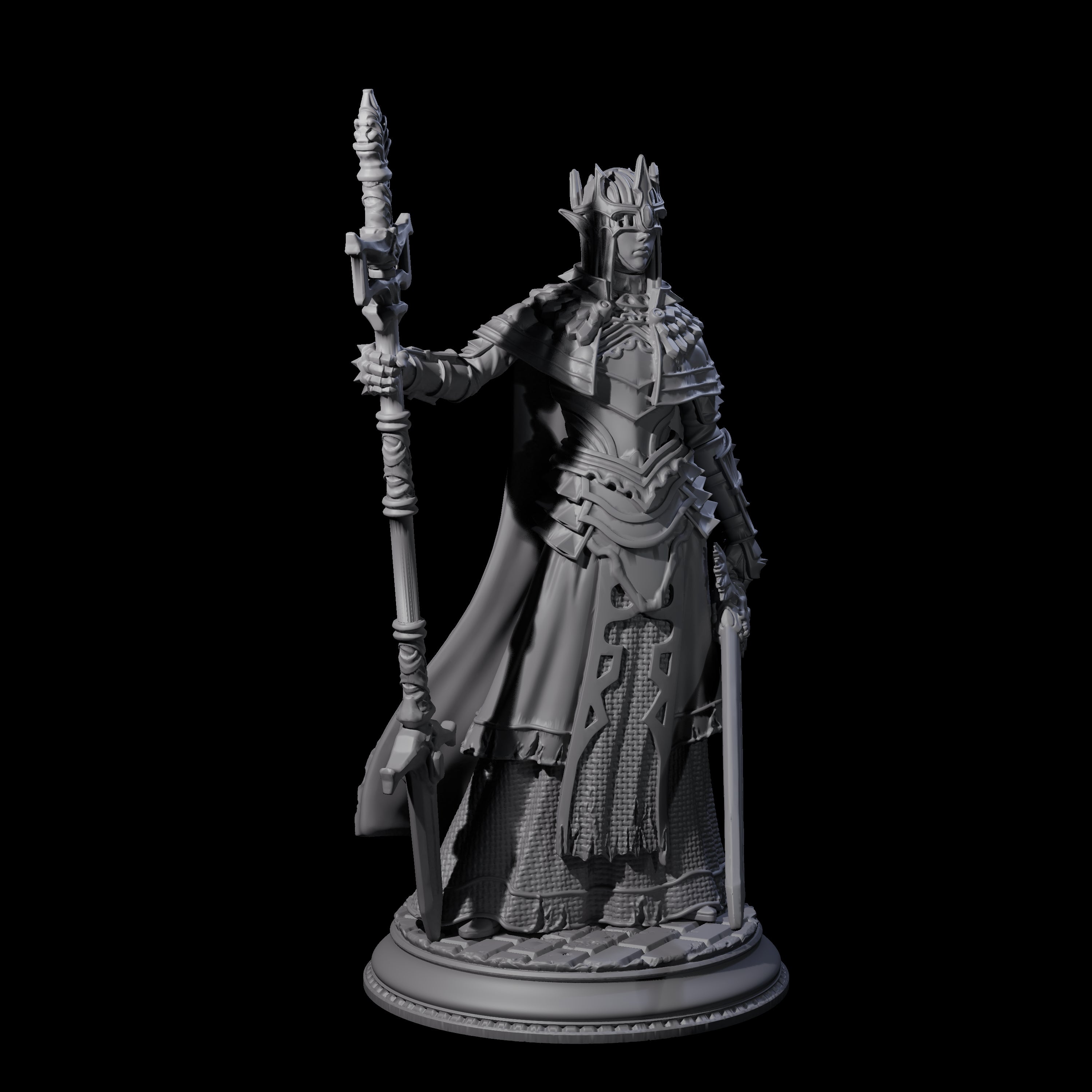 Steely Armoured Cleric Miniature for Dungeons and Dragons, Pathfinder or other TTRPGs