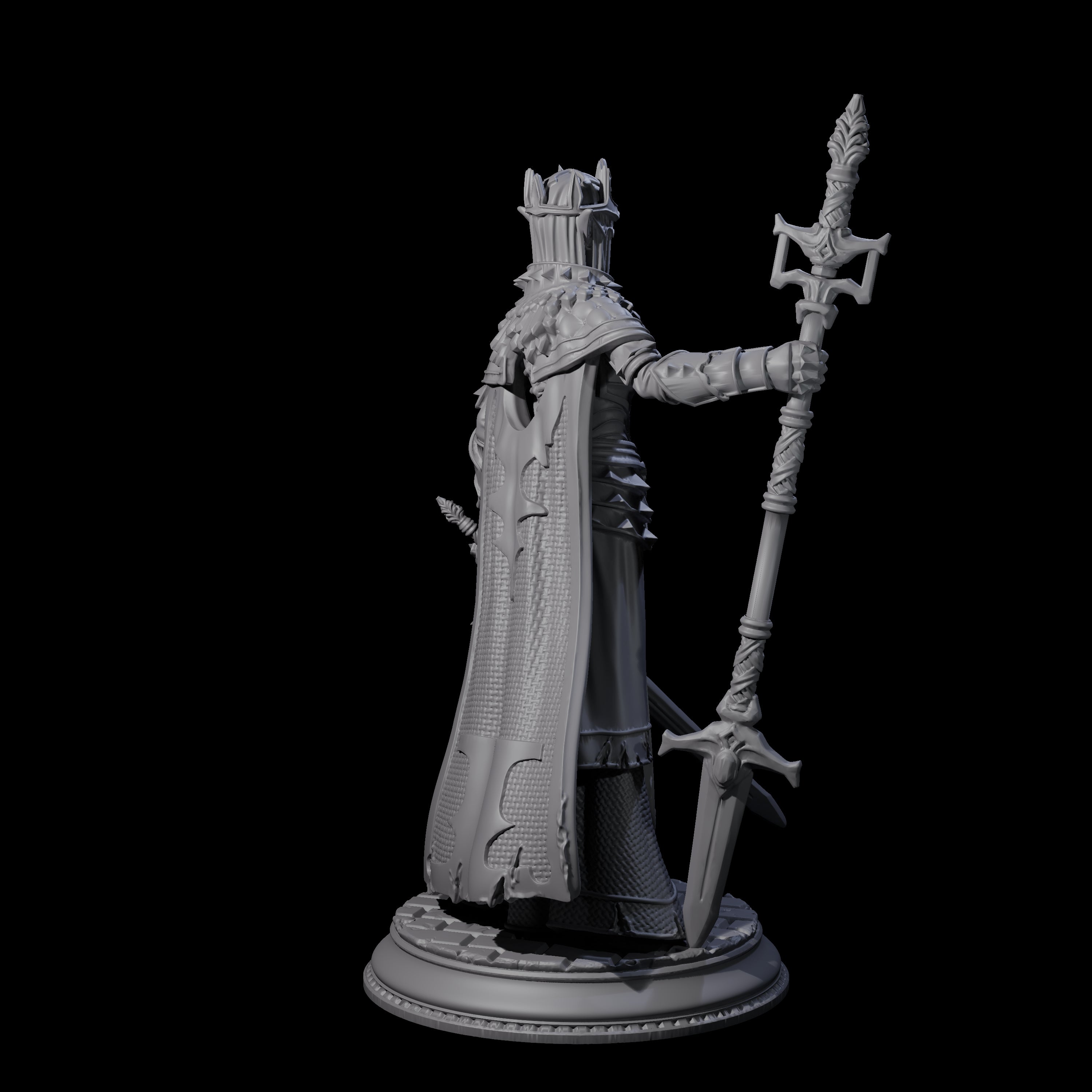 Steely Armoured Cleric Miniature for Dungeons and Dragons, Pathfinder or other TTRPGs