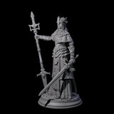 Steely Armoured Cleric Miniature for Dungeons and Dragons, Pathfinder or other TTRPGs