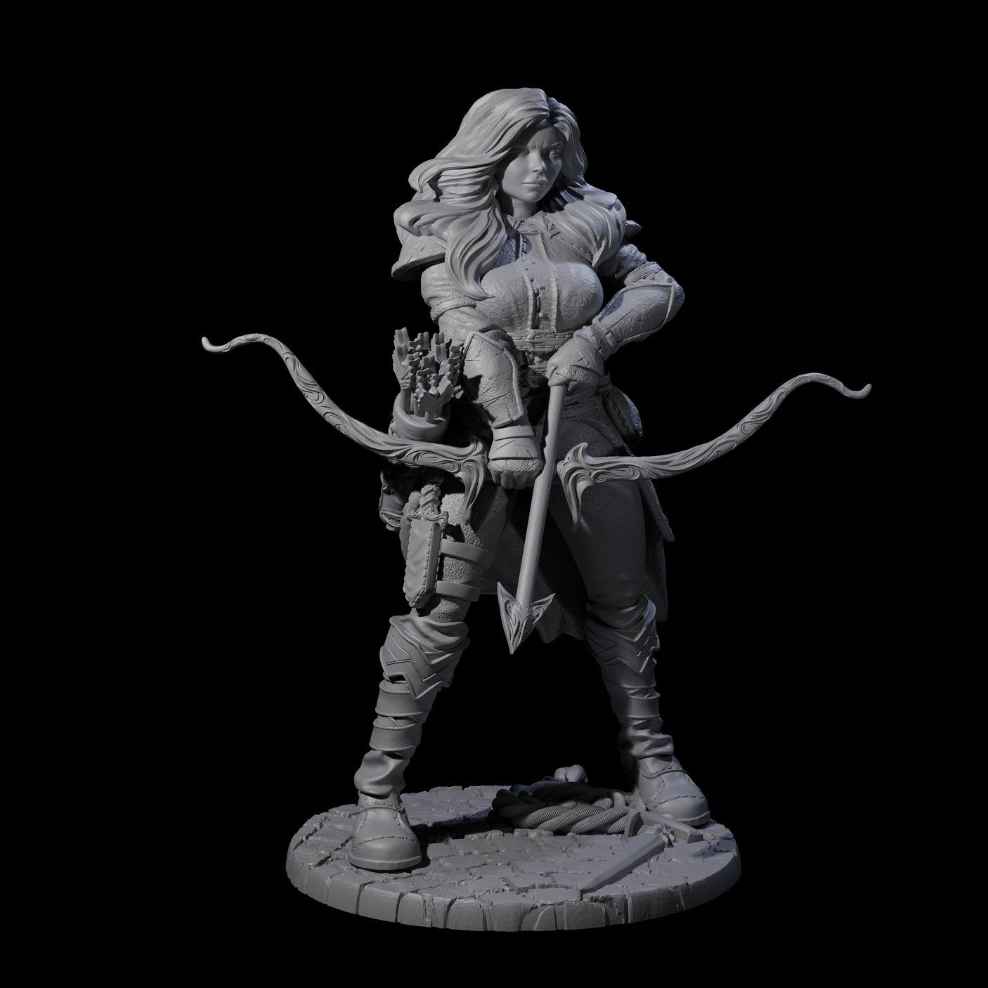 Stiga - Roaming Hunteress Miniature for Dungeons and Dragons, Pathfinder or other TTRPGs