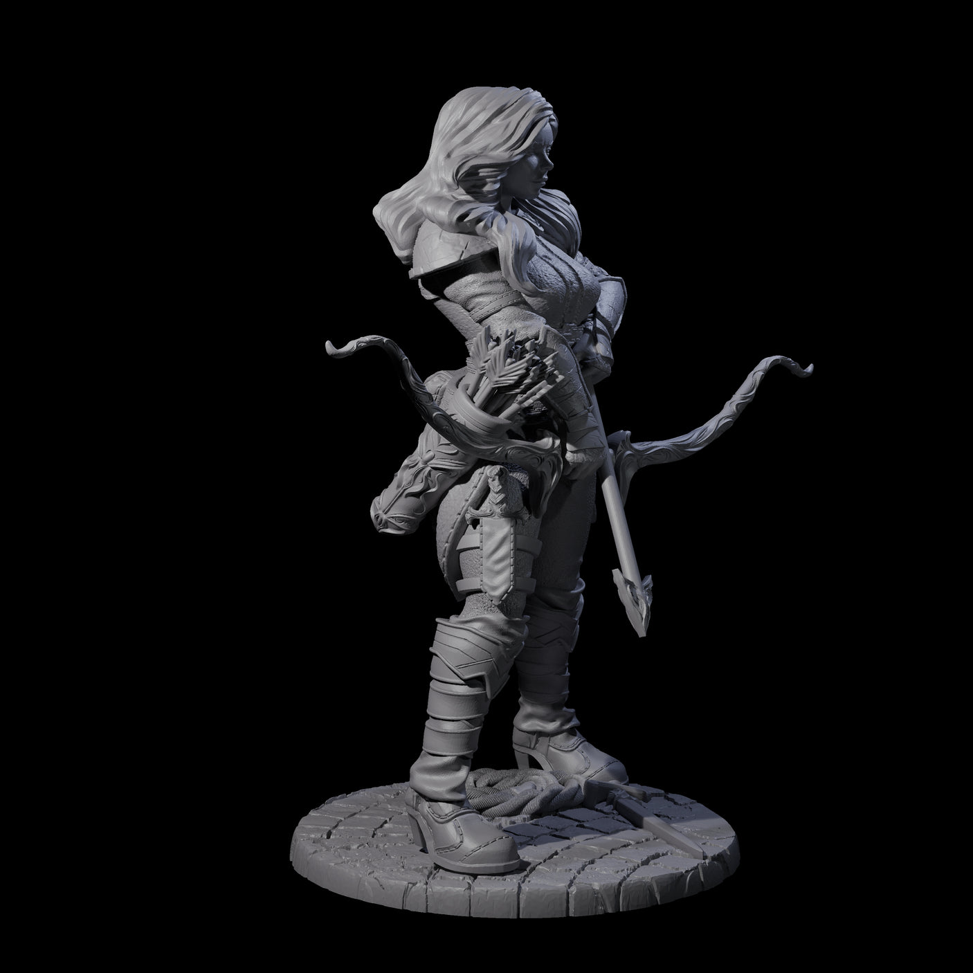 Stiga - Roaming Hunteress Miniature for Dungeons and Dragons, Pathfinder or other TTRPGs