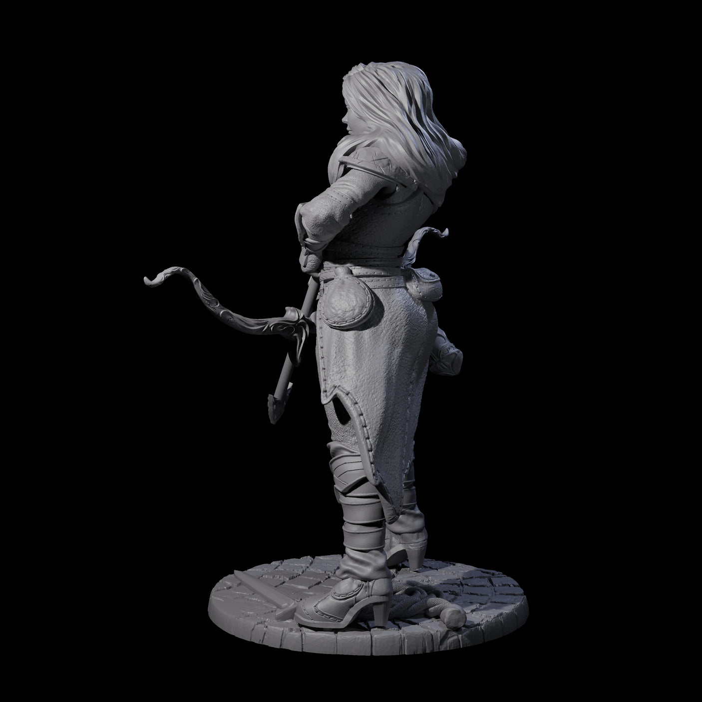 Stiga - Roaming Hunteress Miniature for Dungeons and Dragons, Pathfinder or other TTRPGs