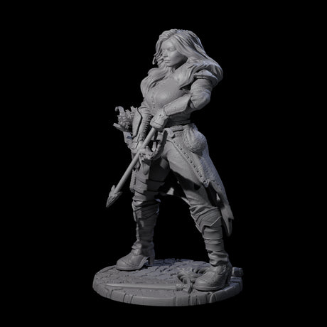 Stiga - Roaming Hunteress Miniature for Dungeons and Dragons, Pathfinder or other TTRPGs