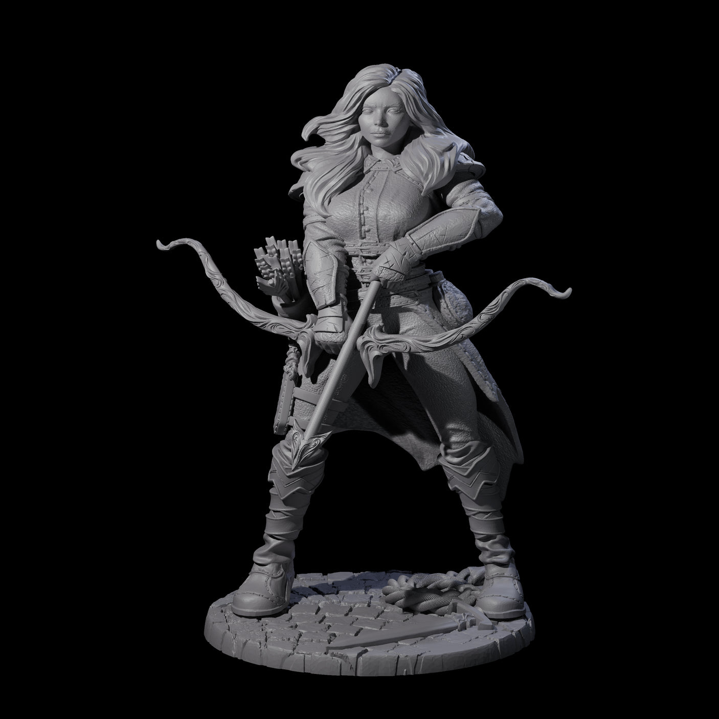 Stiga - Roaming Hunteress Miniature for Dungeons and Dragons, Pathfinder or other TTRPGs