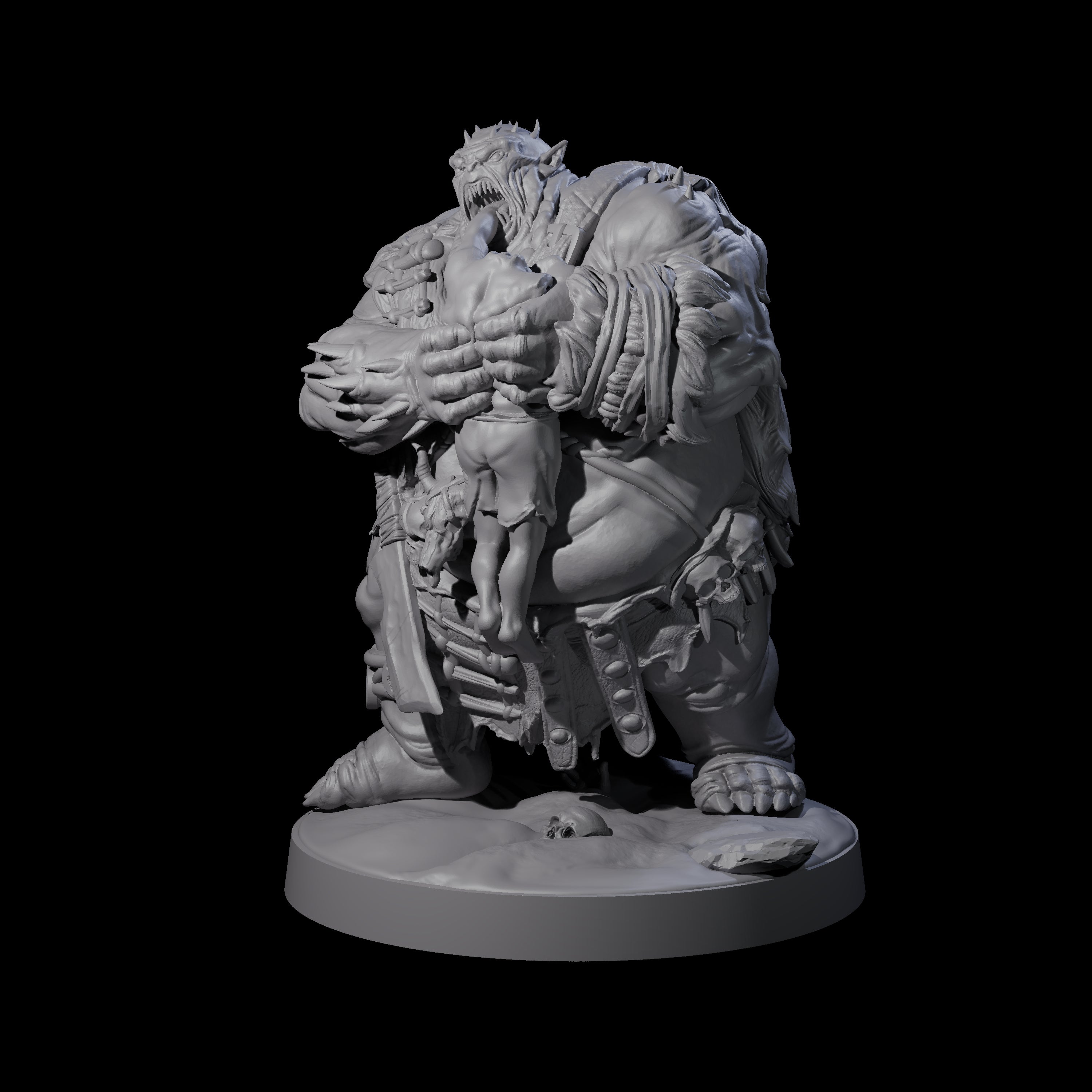 Stinking Ogre B Miniature for Dungeons and Dragons, Pathfinder or other TTRPGs