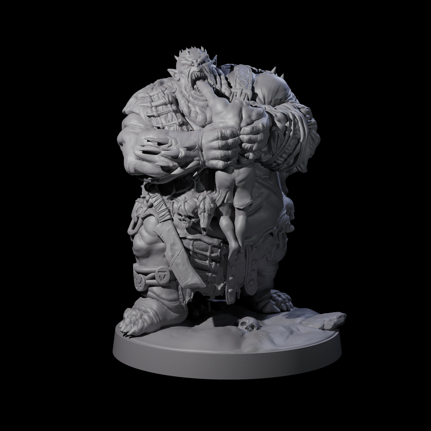 Stinking Ogre B Miniature for Dungeons and Dragons, Pathfinder or other TTRPGs