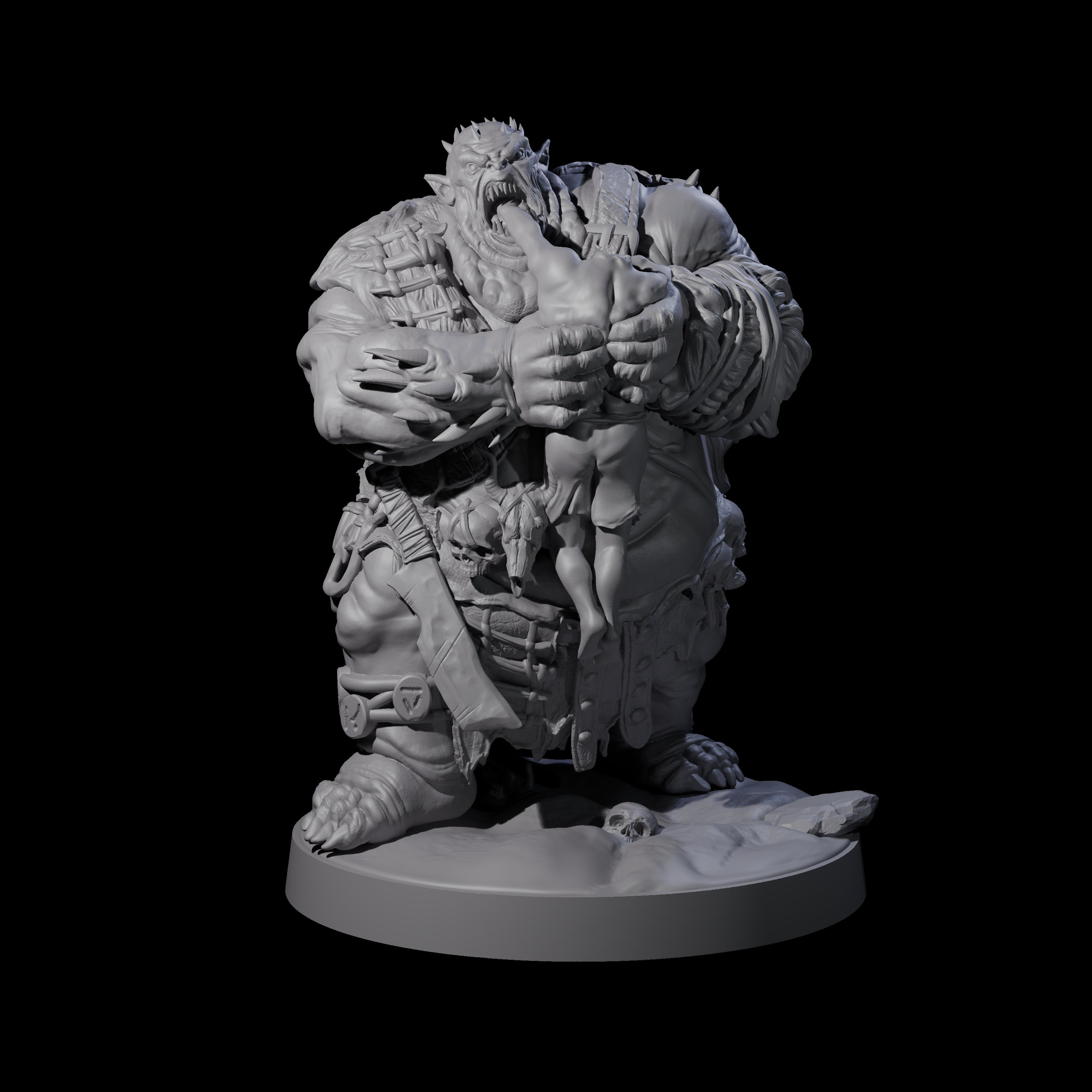 Stinking Ogre B Miniature for Dungeons and Dragons, Pathfinder or other TTRPGs