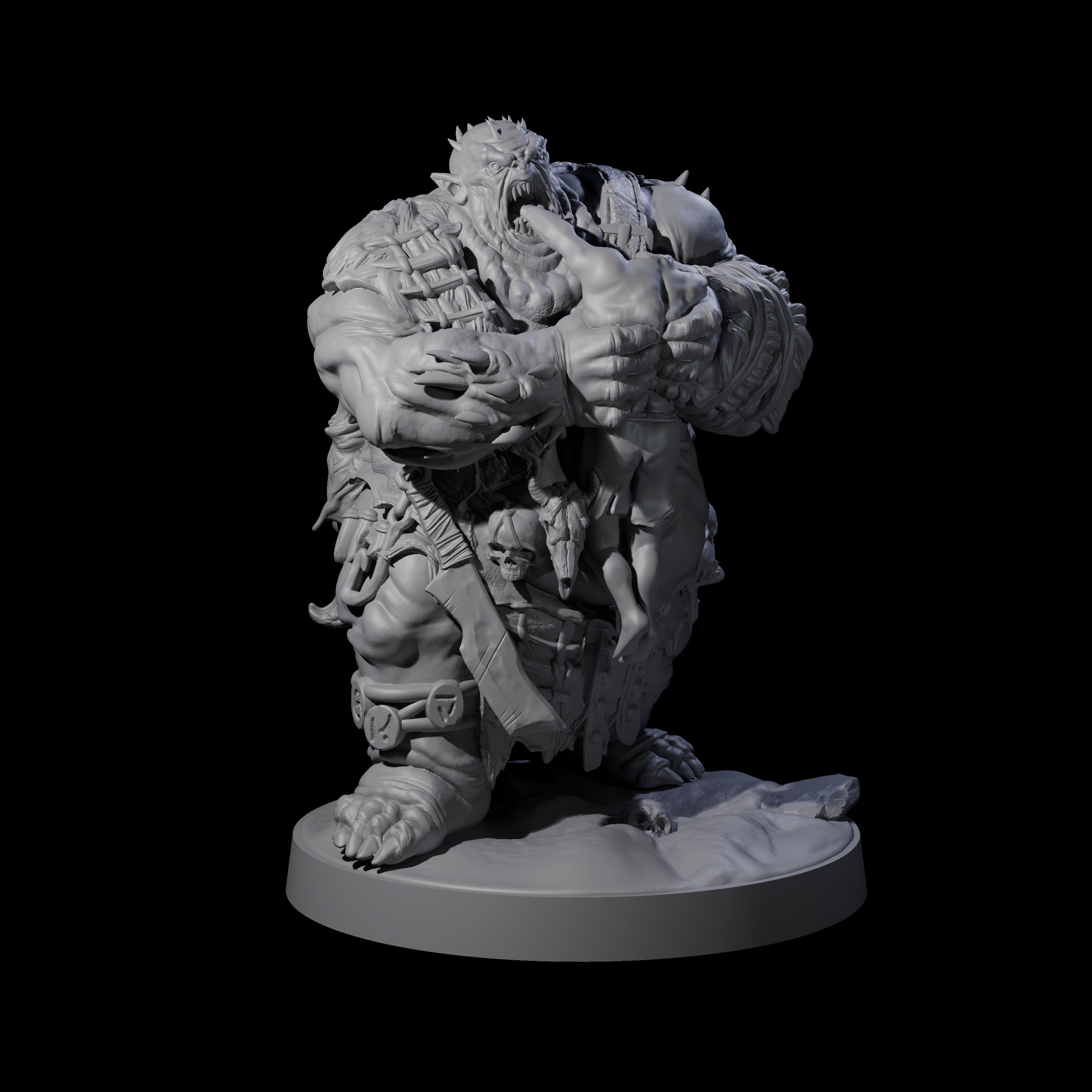 Stinking Ogre B Miniature for Dungeons and Dragons, Pathfinder or other TTRPGs