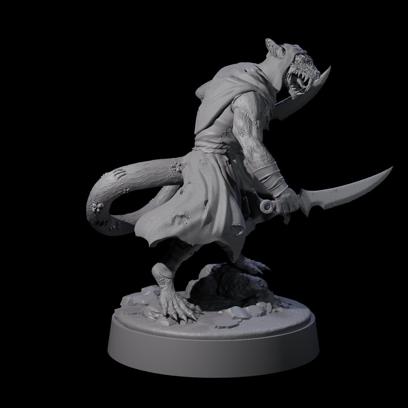 Stinky Ratfolk Rot Priest Miniature for Dungeons and Dragons, Pathfinder or other TTRPGs