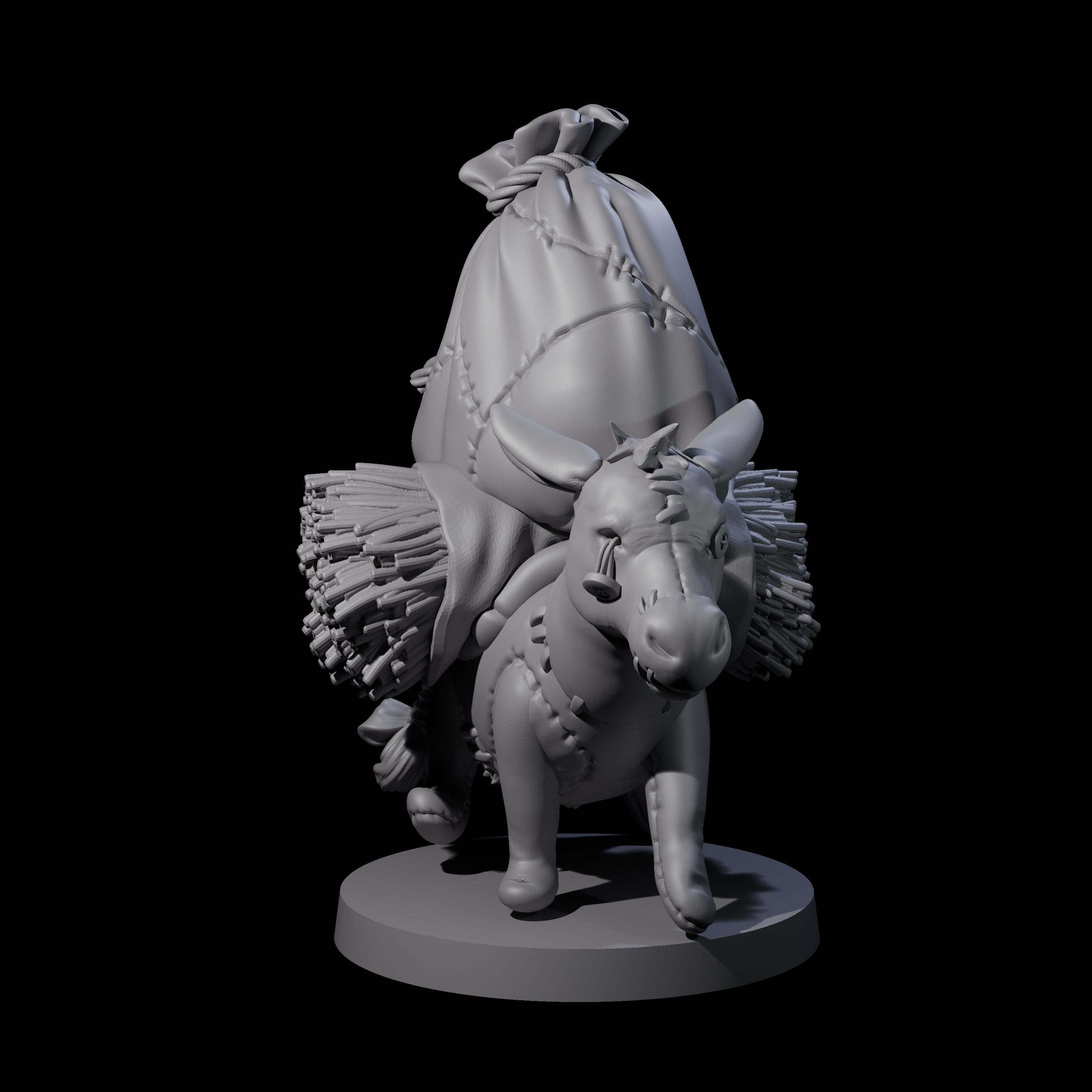 Stitched Together Zombie Donkey Miniature for Dungeons and Dragons, Pathfinder or other TTRPGs