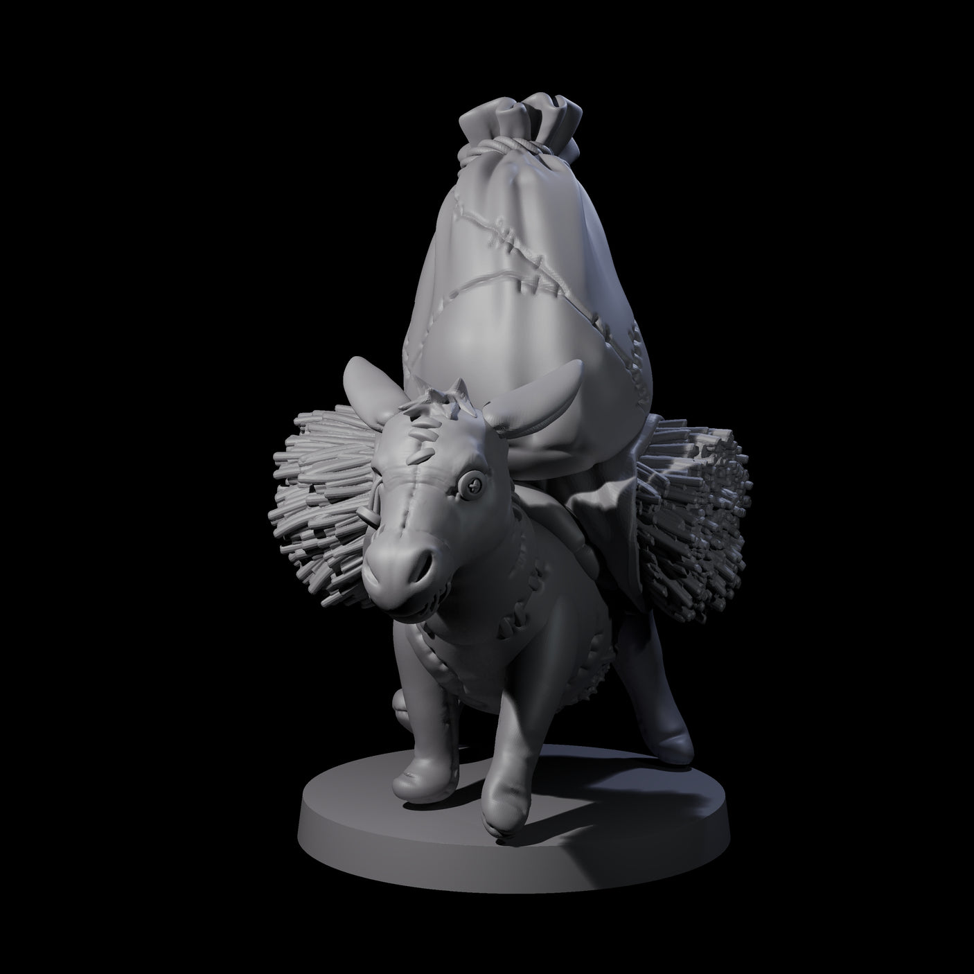Stitched Together Zombie Donkey Miniature for Dungeons and Dragons, Pathfinder or other TTRPGs