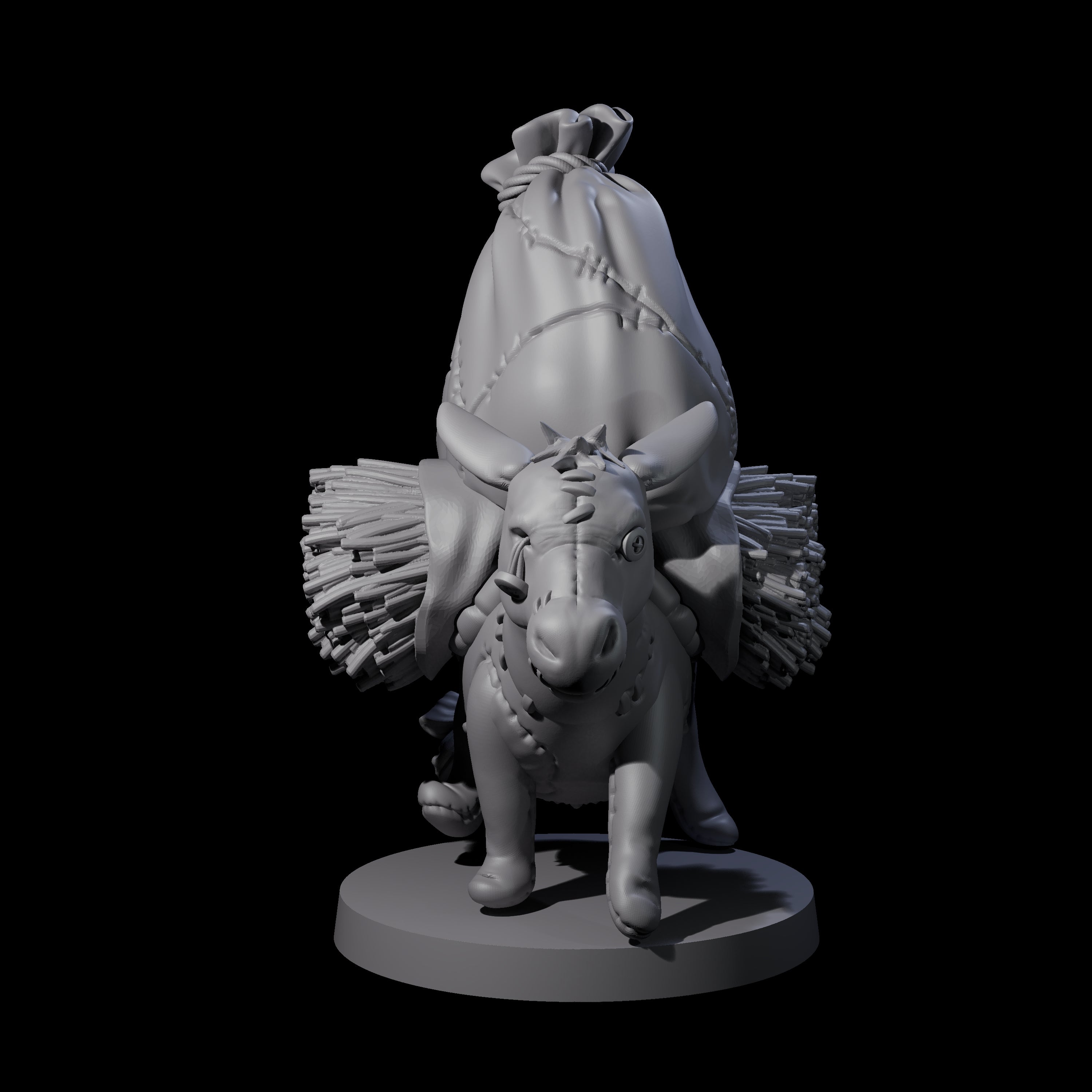 Stitched Together Zombie Donkey Miniature for Dungeons and Dragons, Pathfinder or other TTRPGs
