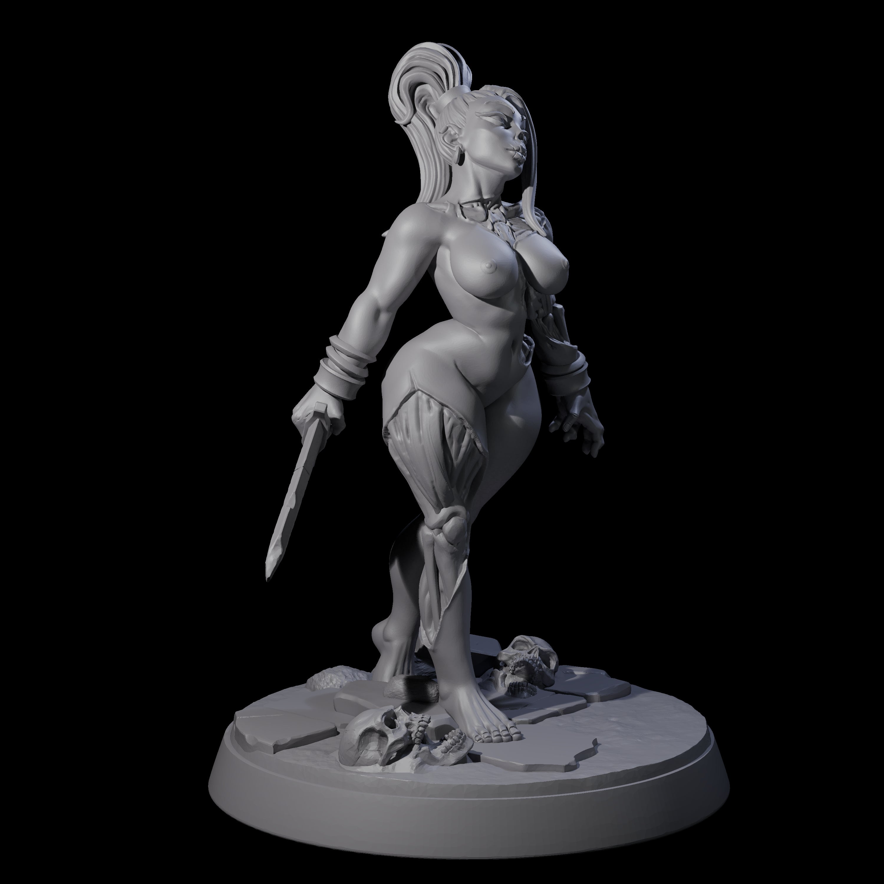 Stitched Up Zombie Necromancer Pinup Miniature for Dungeons and Dragons, Pathfinder or other TTRPGs