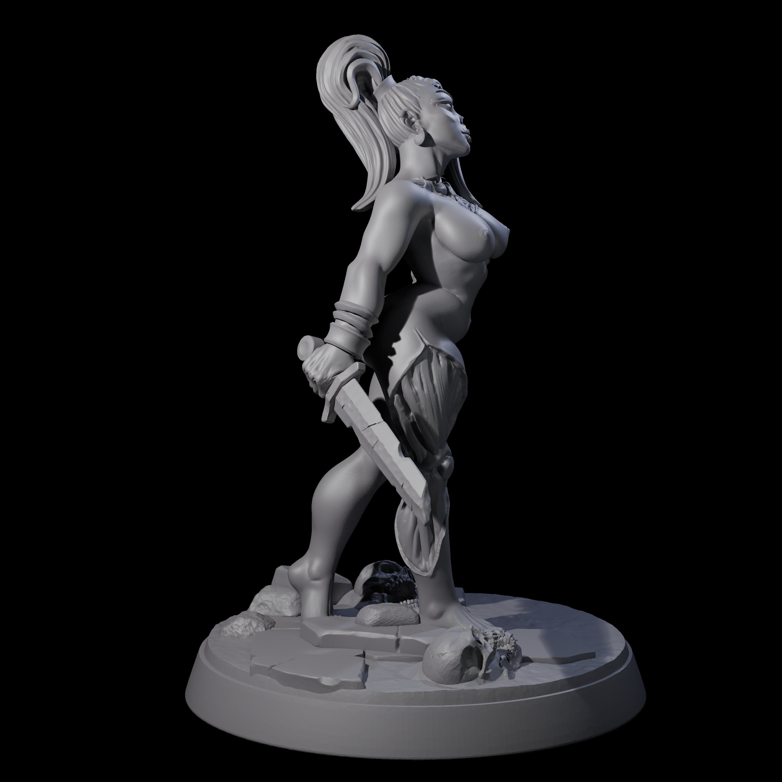 Stitched Up Zombie Necromancer Pinup Miniature for Dungeons and Dragons, Pathfinder or other TTRPGs