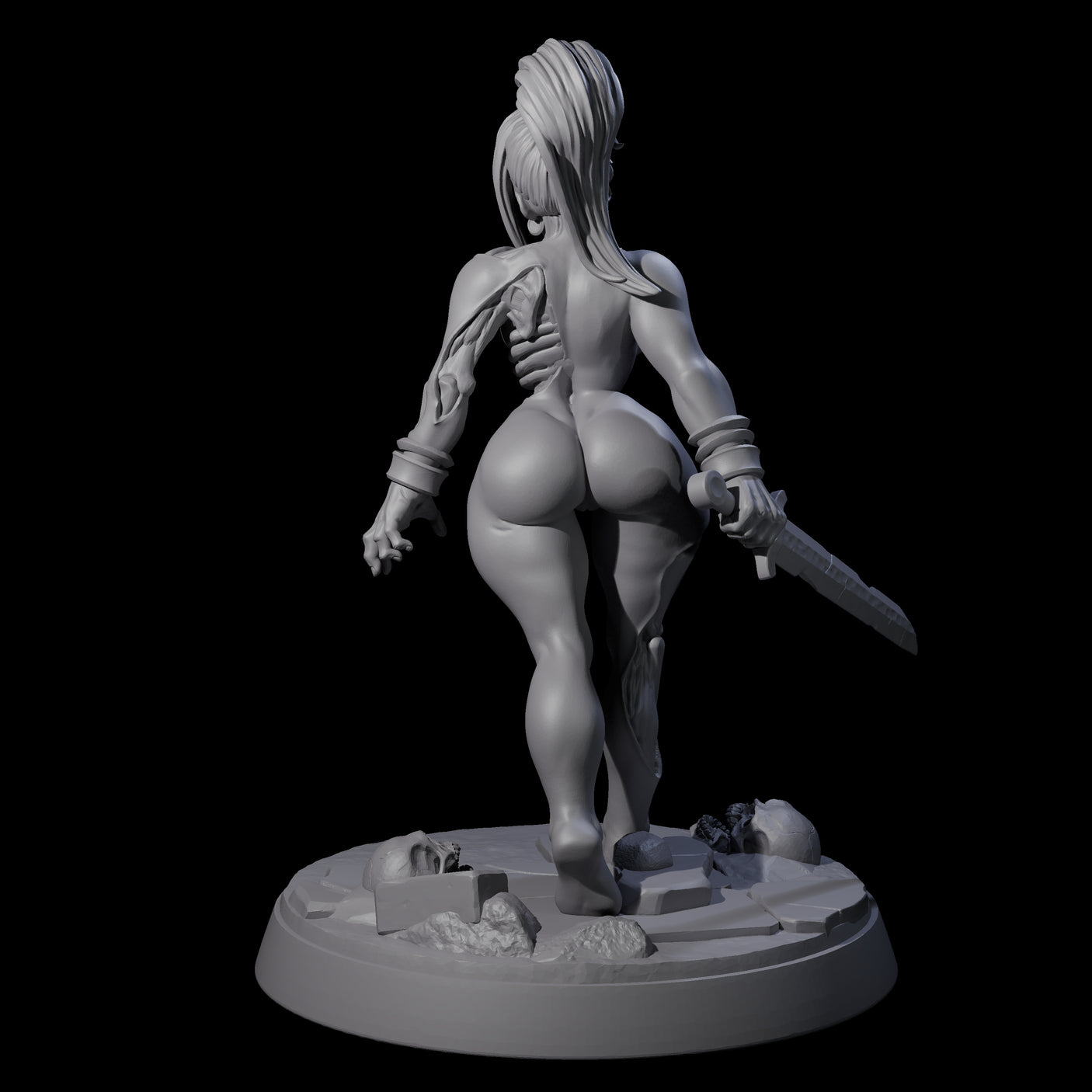 Stitched Up Zombie Necromancer Pinup Miniature for Dungeons and Dragons, Pathfinder or other TTRPGs
