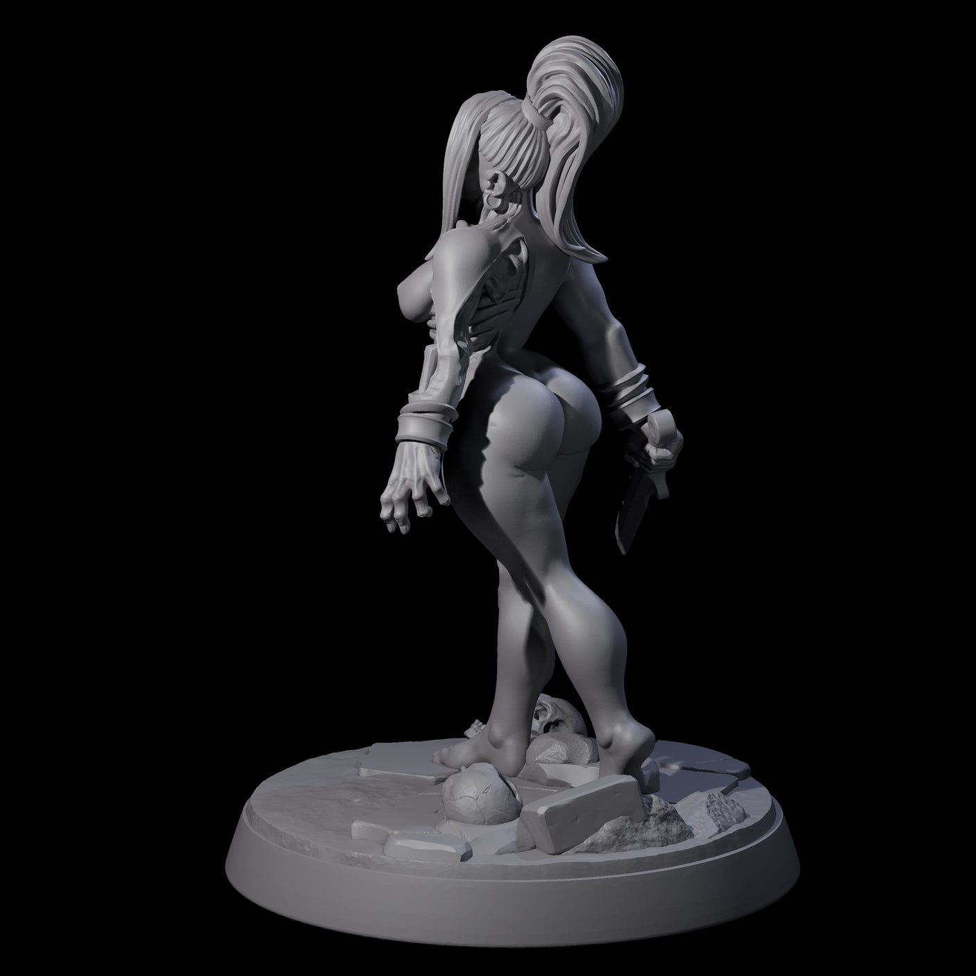 Stitched Up Zombie Necromancer Pinup Miniature for Dungeons and Dragons, Pathfinder or other TTRPGs