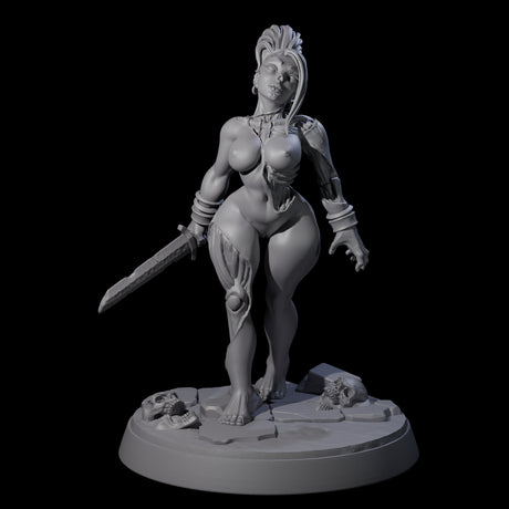Stitched Up Zombie Necromancer Pinup Miniature for Dungeons and Dragons, Pathfinder or other TTRPGs