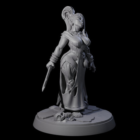 Stitched Up Zombie Necromancer Pinup Miniature for Dungeons and Dragons, Pathfinder or other TTRPGs