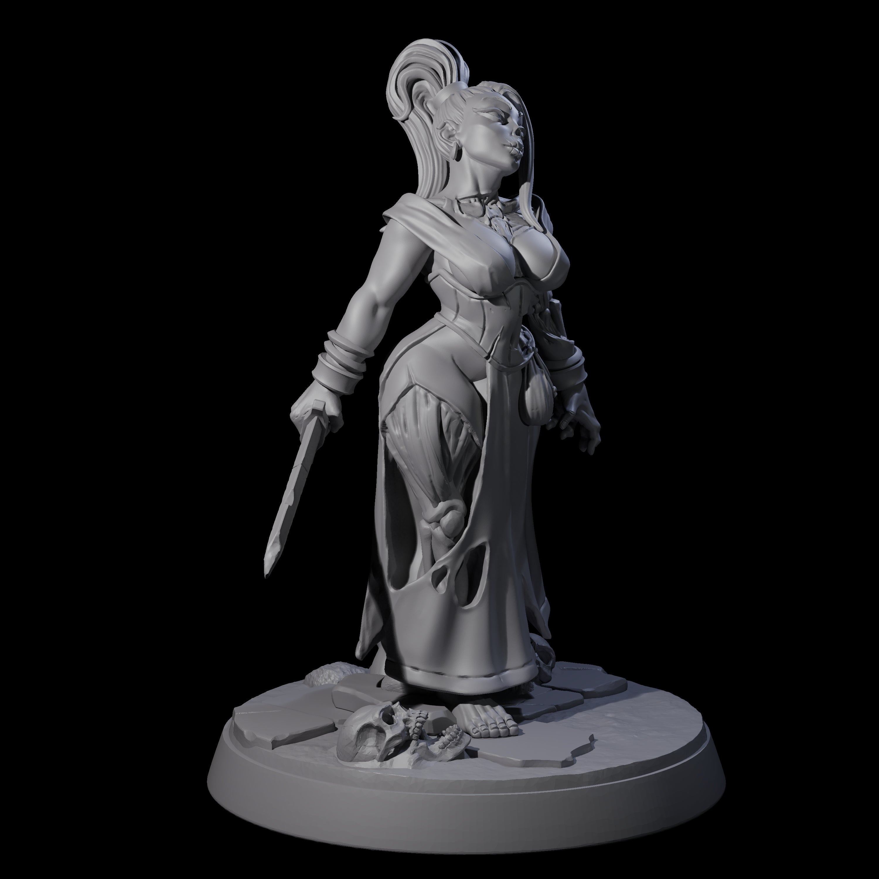 Stitched Up Zombie Necromancer Pinup Miniature for Dungeons and Dragons, Pathfinder or other TTRPGs