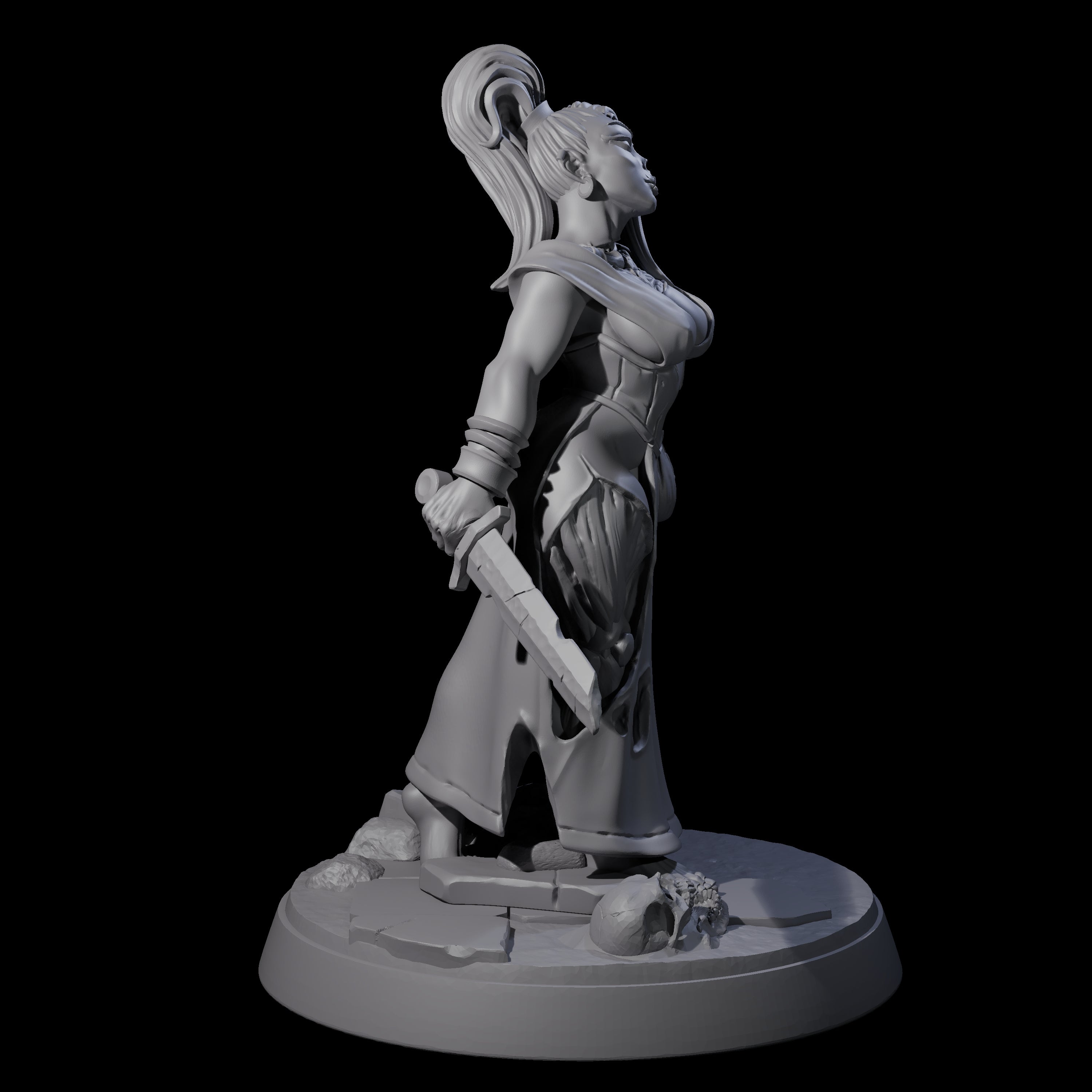 Stitched Up Zombie Necromancer Pinup Miniature for Dungeons and Dragons, Pathfinder or other TTRPGs