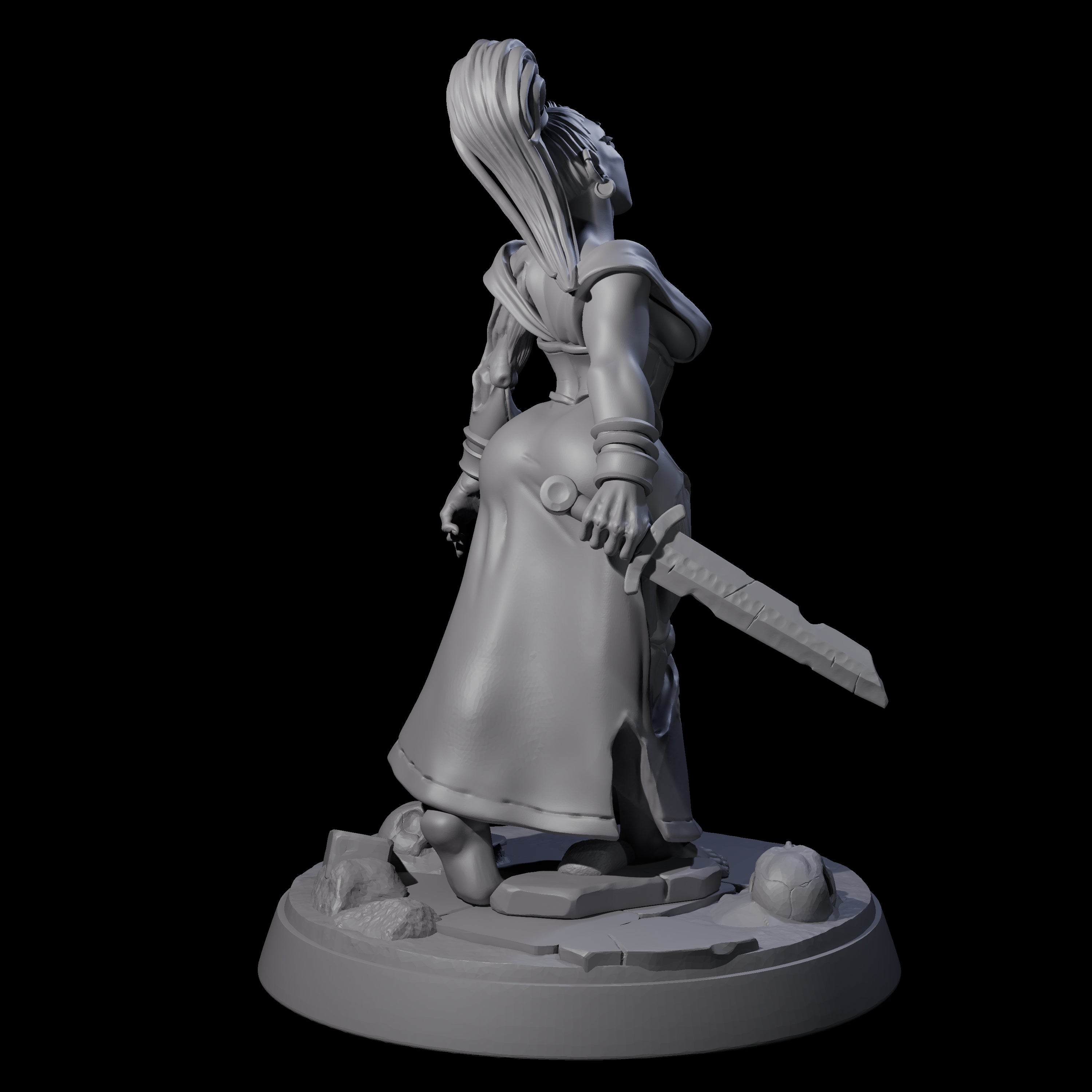 Stitched Up Zombie Necromancer Pinup Miniature for Dungeons and Dragons, Pathfinder or other TTRPGs