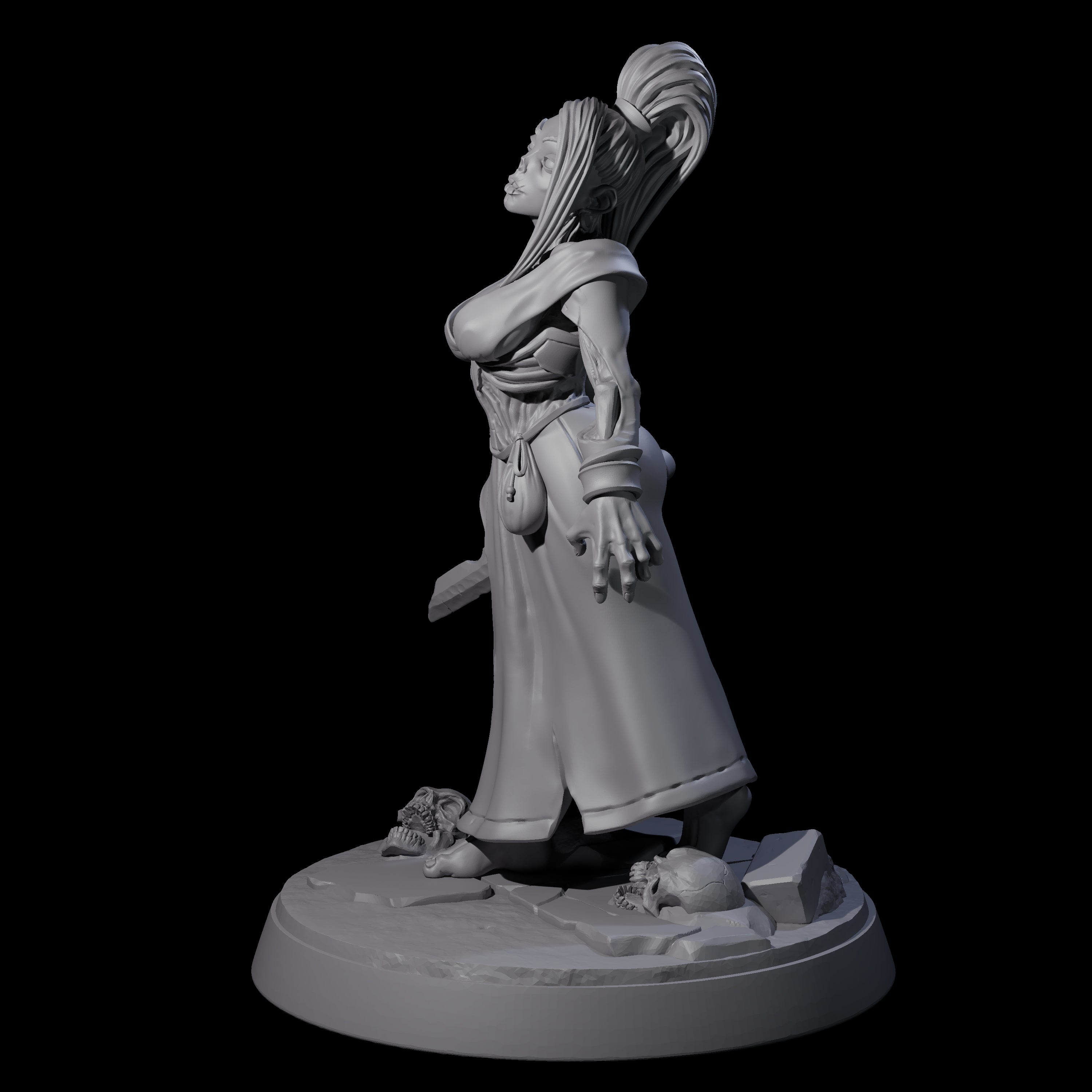 Stitched Up Zombie Necromancer Pinup Miniature for Dungeons and Dragons, Pathfinder or other TTRPGs