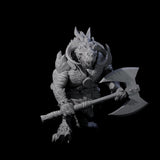 Stocky Dragonborn Barbarian Miniature for Dungeons and Dragons, Pathfinder or other TTRPGs