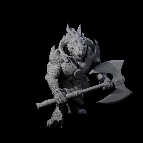 Stocky Dragonborn Barbarian Miniature for Dungeons and Dragons, Pathfinder or other TTRPGs