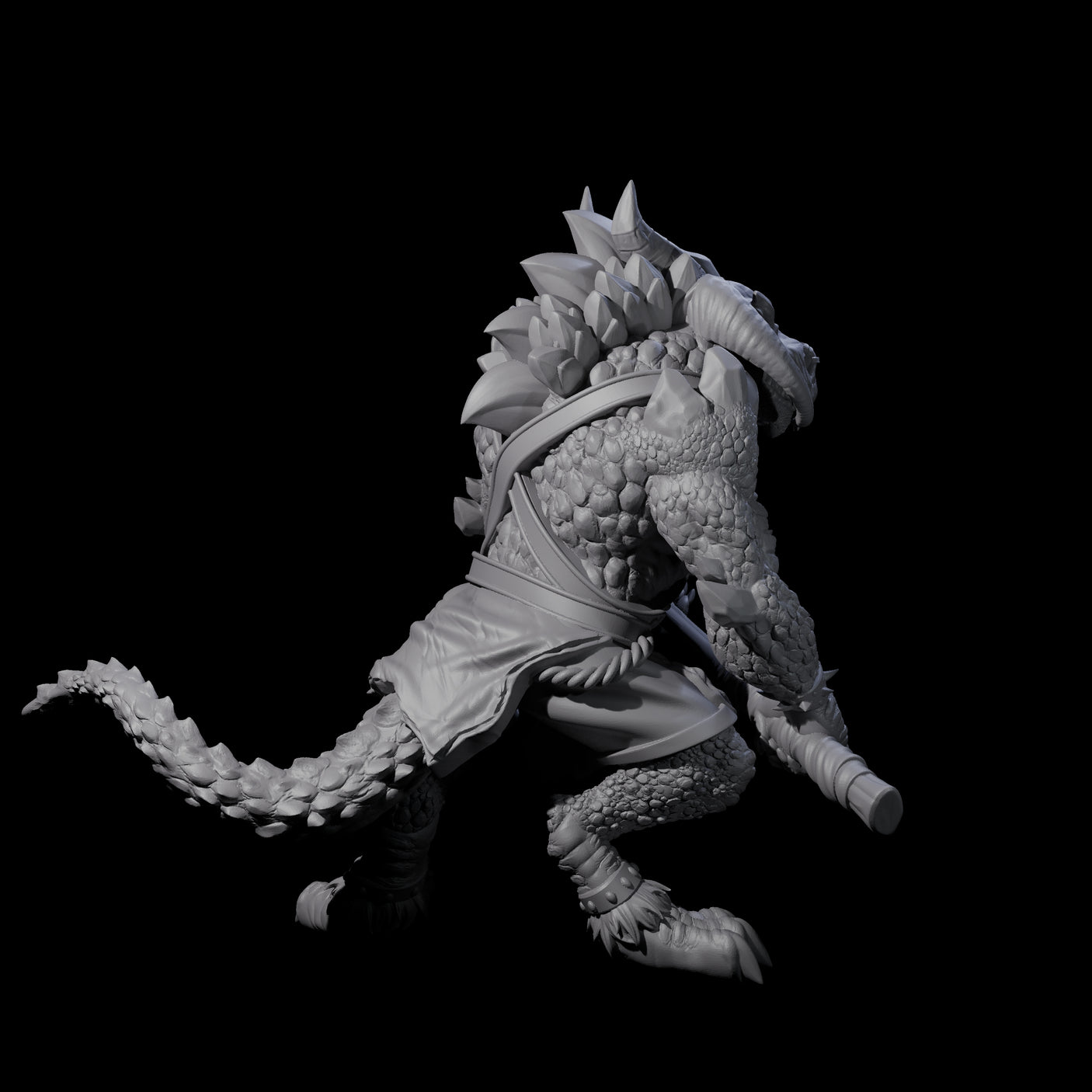 Stocky Dragonborn Barbarian Miniature for Dungeons and Dragons, Pathfinder or other TTRPGs